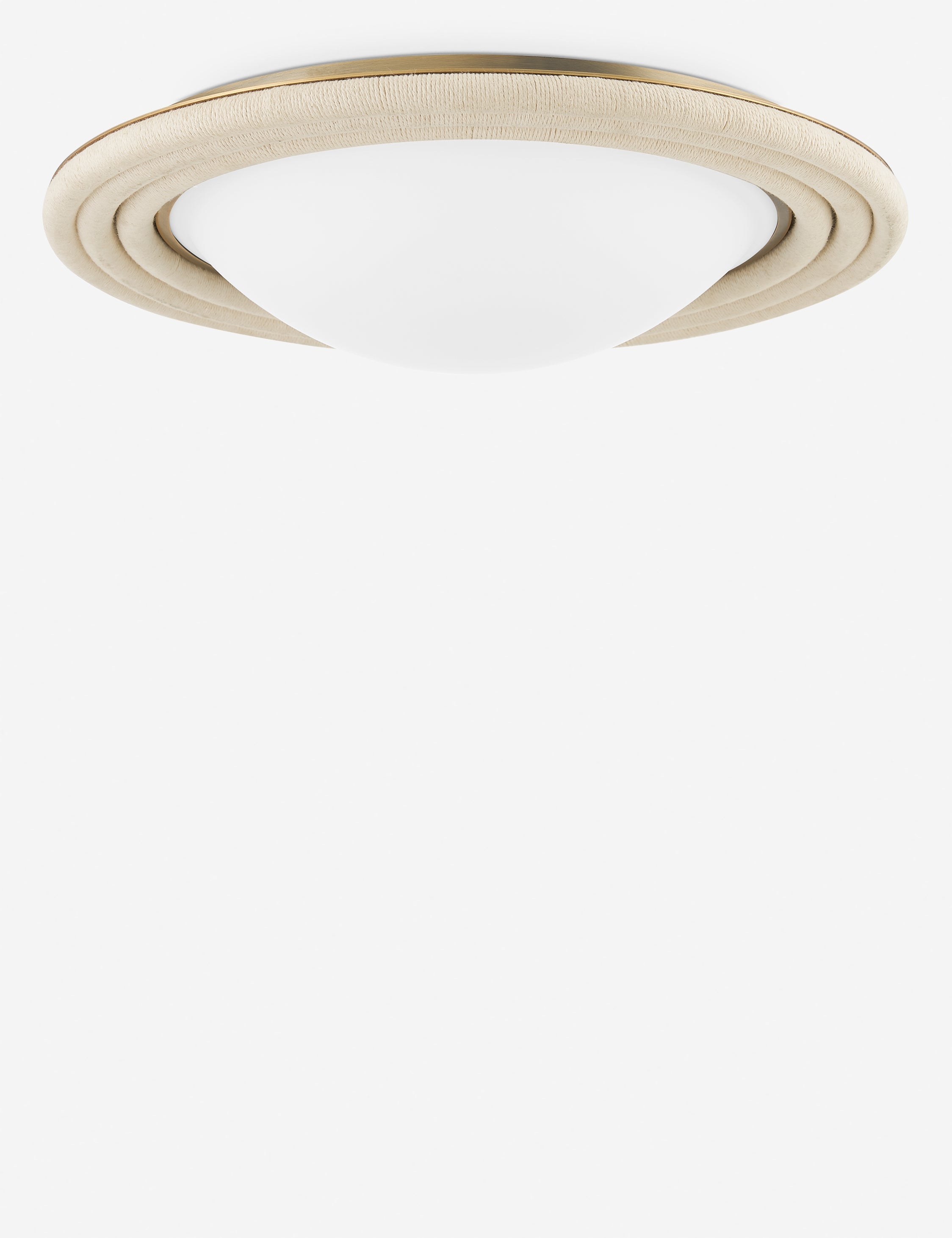 Rolo Flush Mount Light | Opal Matte Shade, Rope-Wrapped Detail