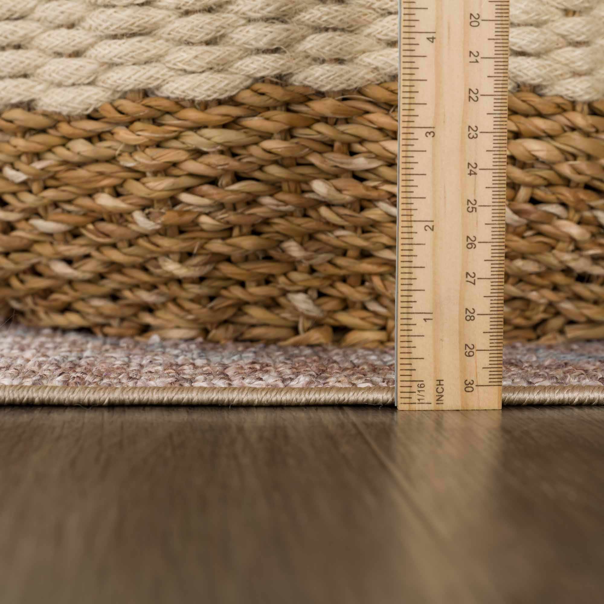 Analu Non-Slip Rug  Machine Washable, Medium Pile, Tan/Brown/Blue