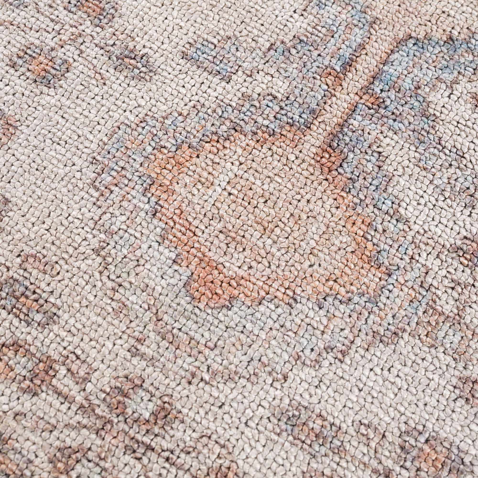 Analu Non-Slip Rug  Machine Washable, Medium Pile, Tan/Brown/Blue