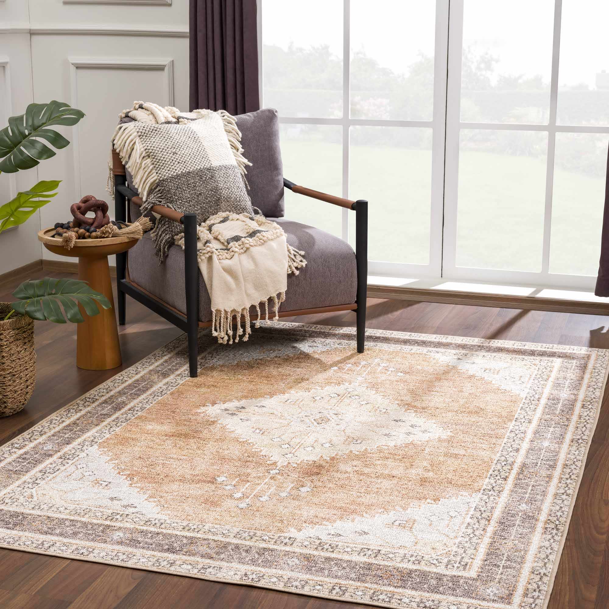 Albas Area Rug  Machine Washable  Medium Pile  Traditional Style