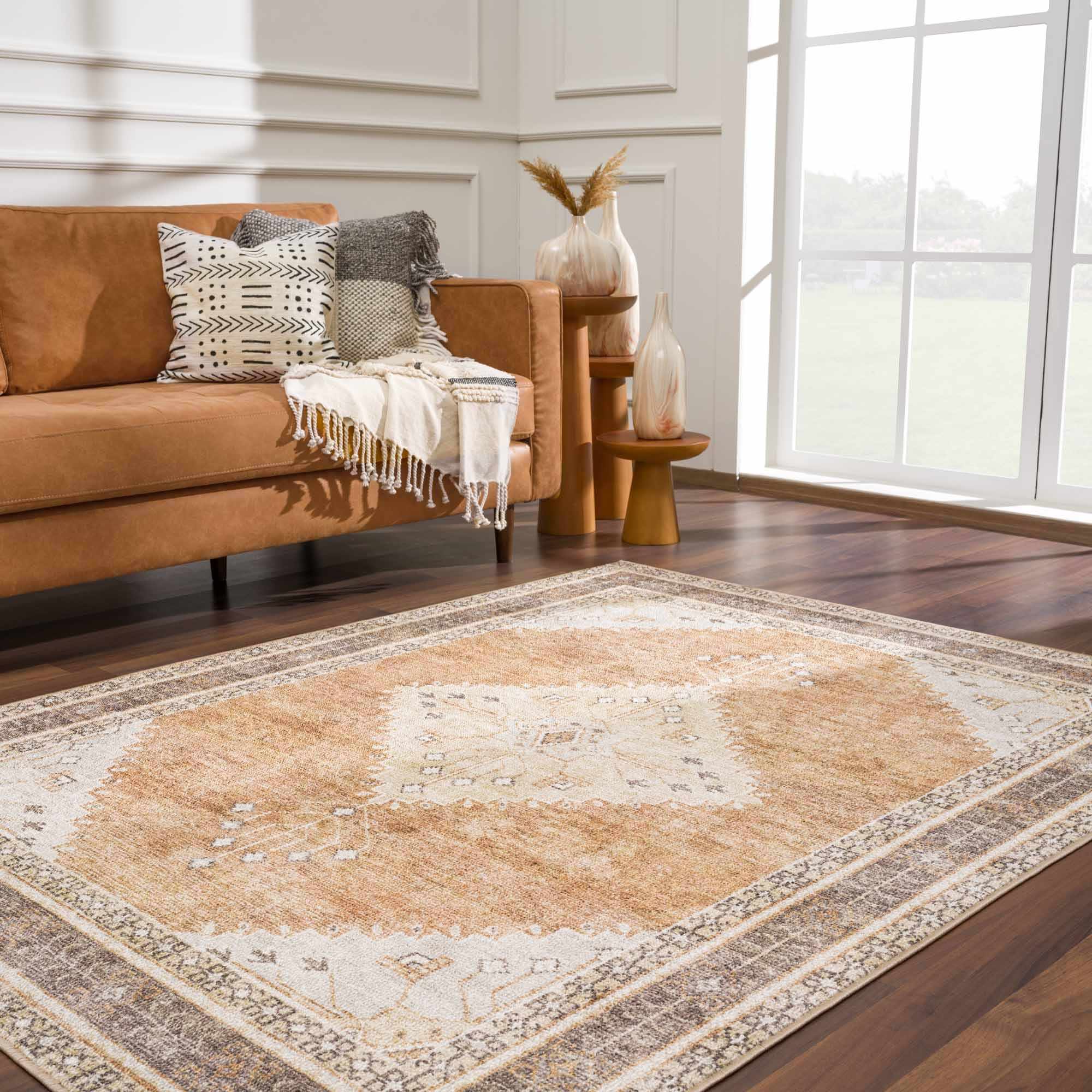 Albas Area Rug  Machine Washable  Medium Pile  Traditional Style