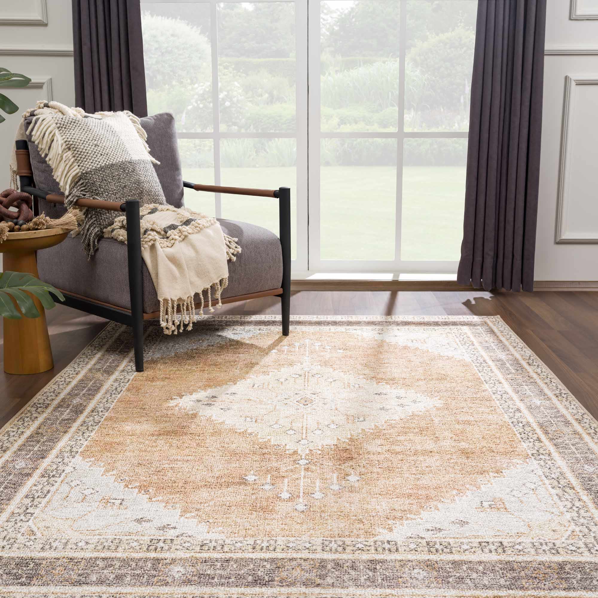 Albas Area Rug  Machine Washable  Medium Pile  Traditional Style