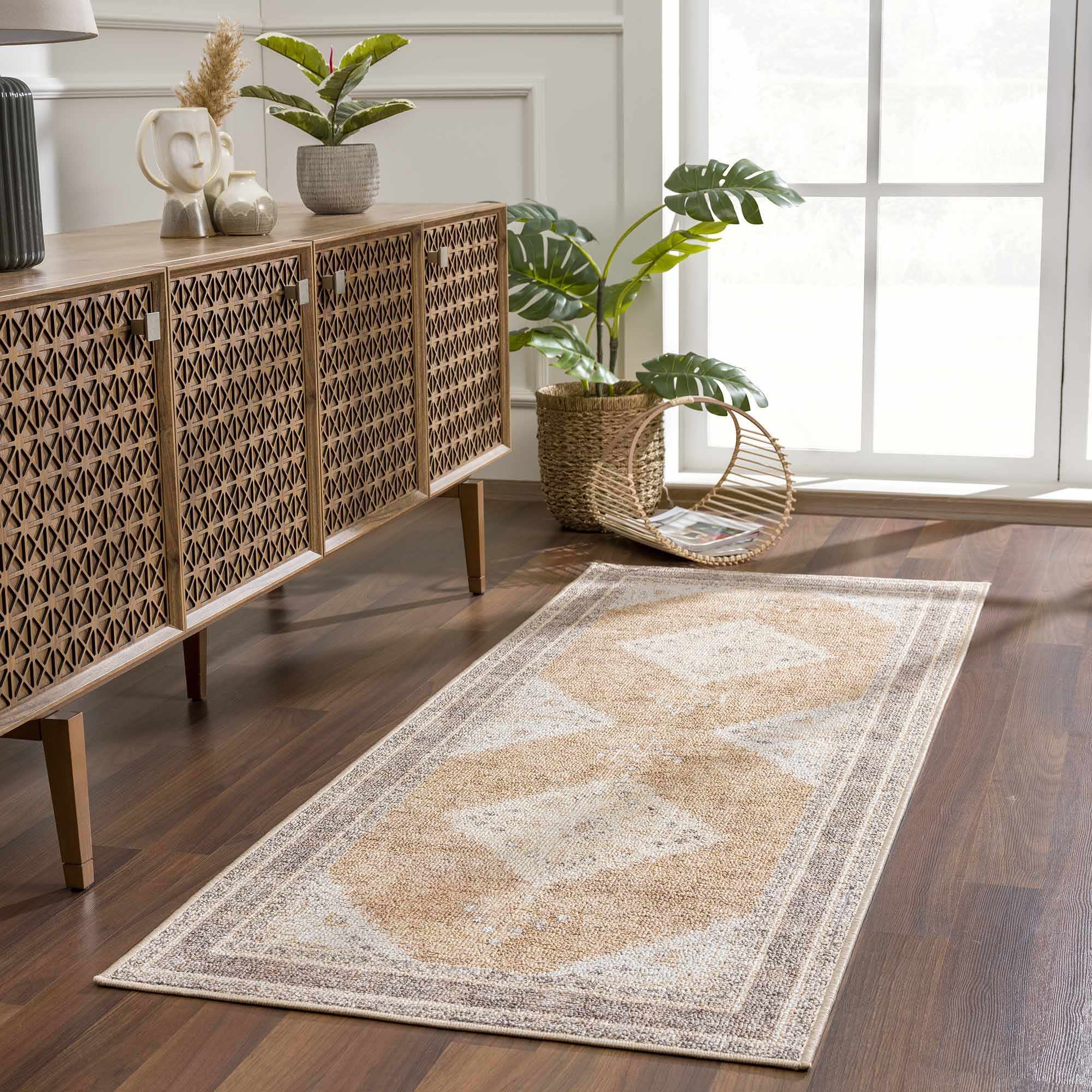 Albas Area Rug  Machine Washable  Medium Pile  Traditional Style