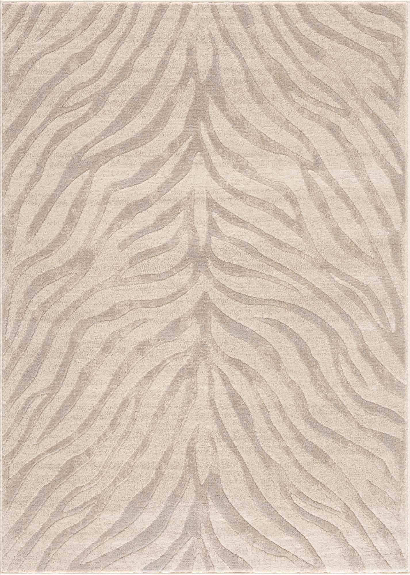 Bela Zebra Print Area Rug  Machine Woven  100% Polypropylene