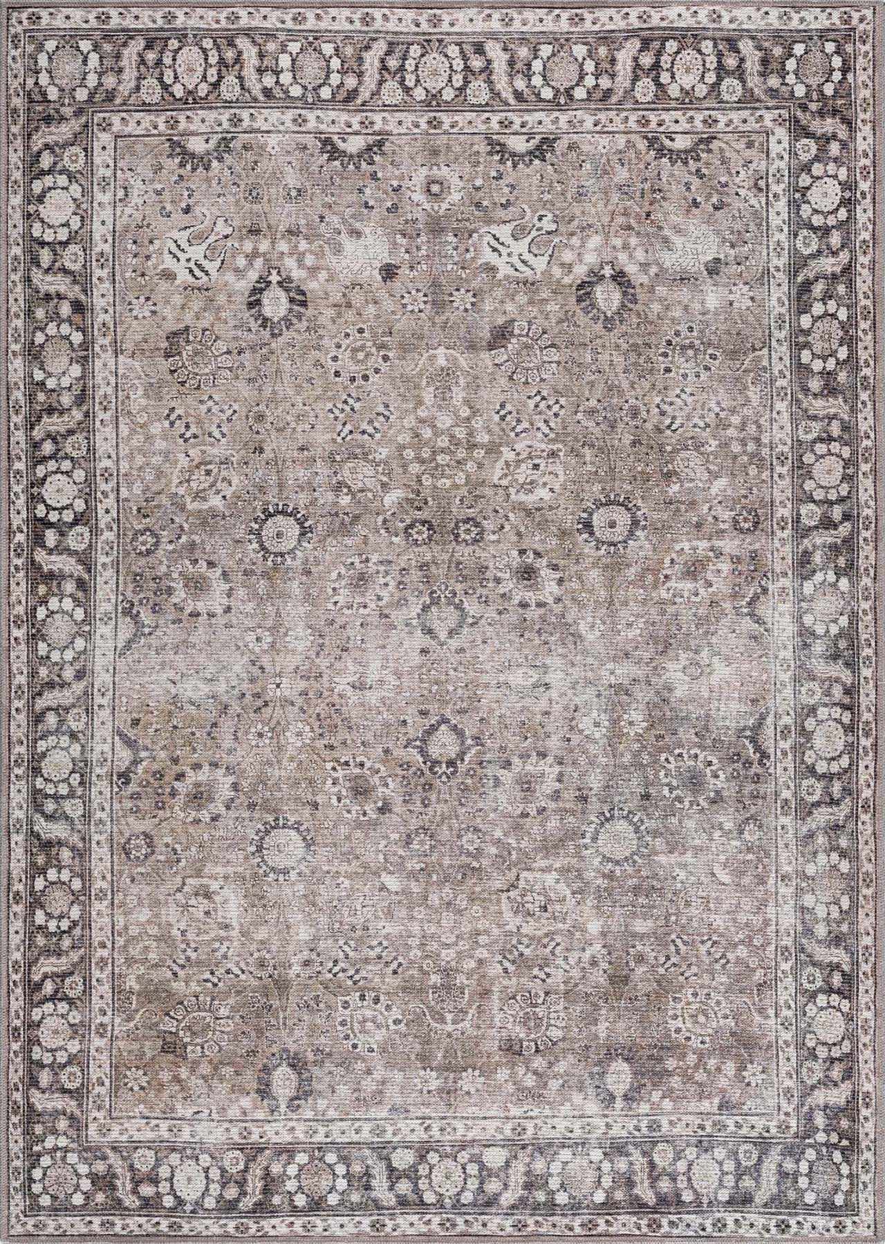 Gryo Washable Rug  Machine Woven, Pet Friendly, Traditional Style