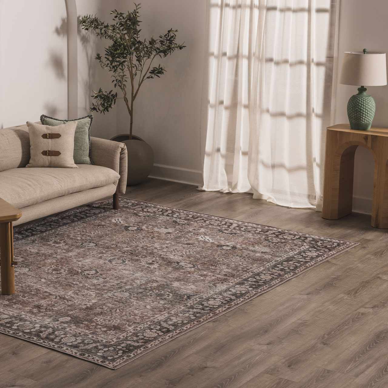 Gryo Washable Rug  Machine Woven, Pet Friendly, Traditional Style
