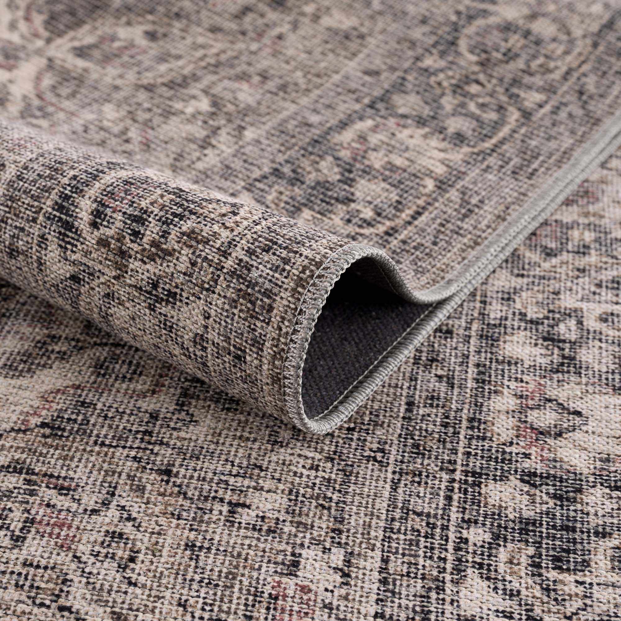 Blythe Washable Rug  Machine Woven  Traditional Style  Dusty Blue