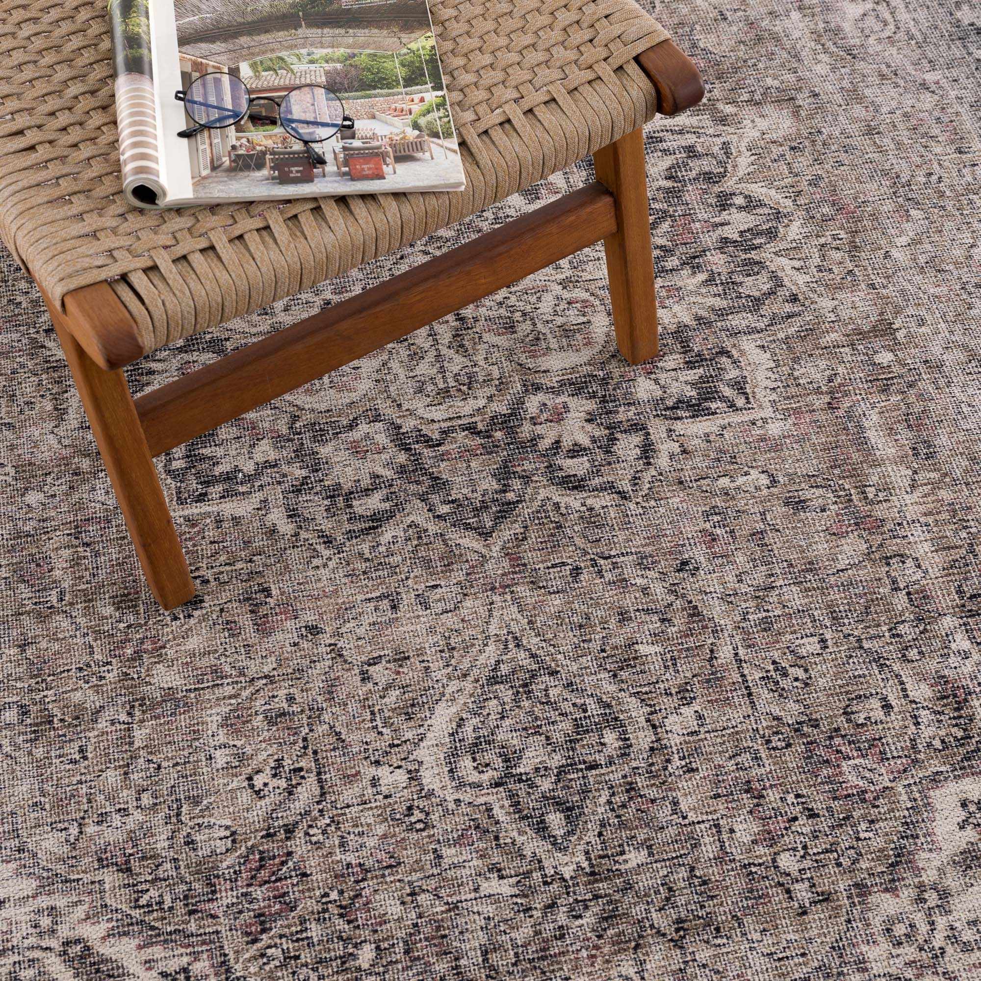 Blythe Washable Rug  Machine Woven  Traditional Style  Dusty Blue