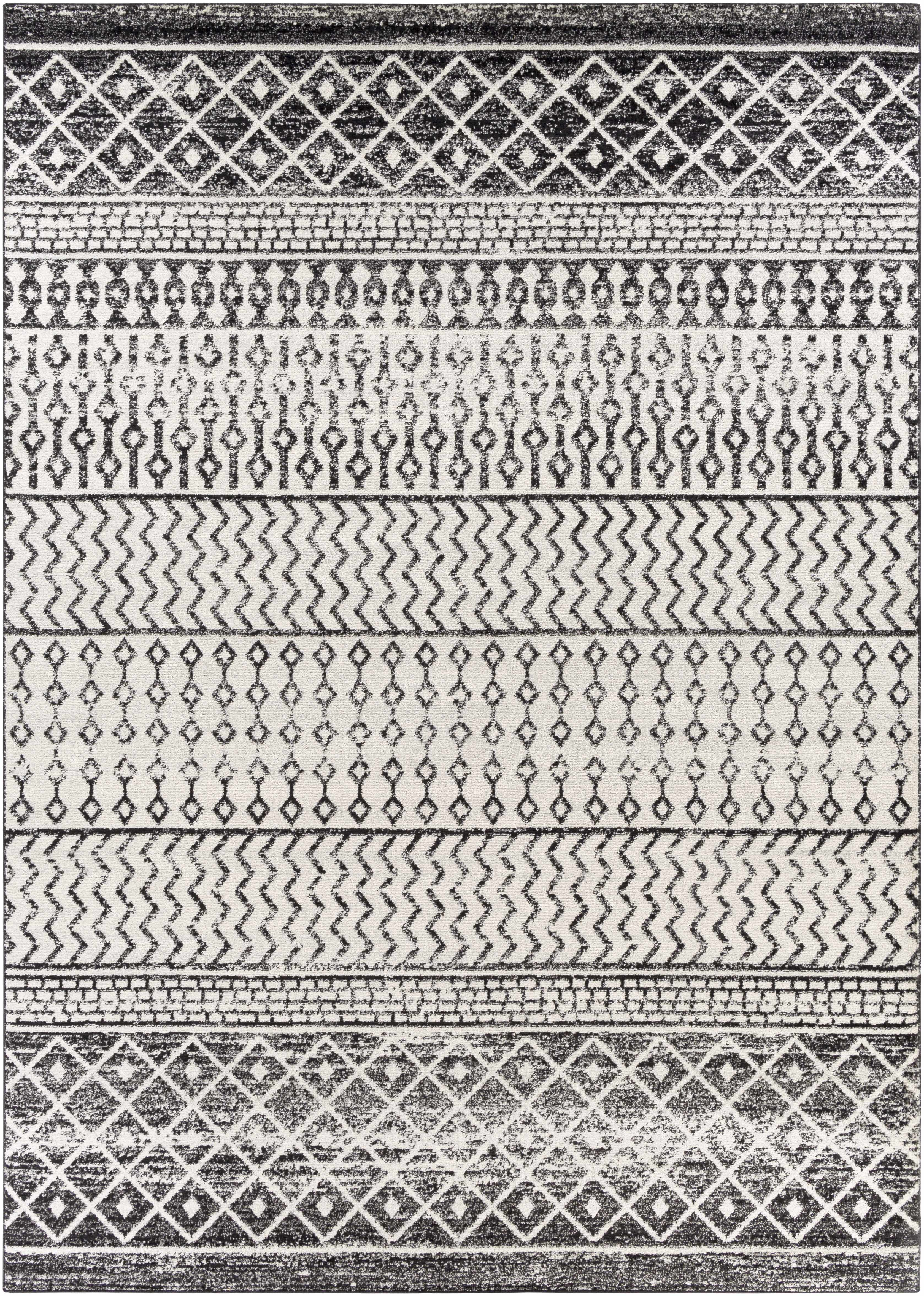 Belo Constantin Area Rug  Machine Woven, Black & White Design
