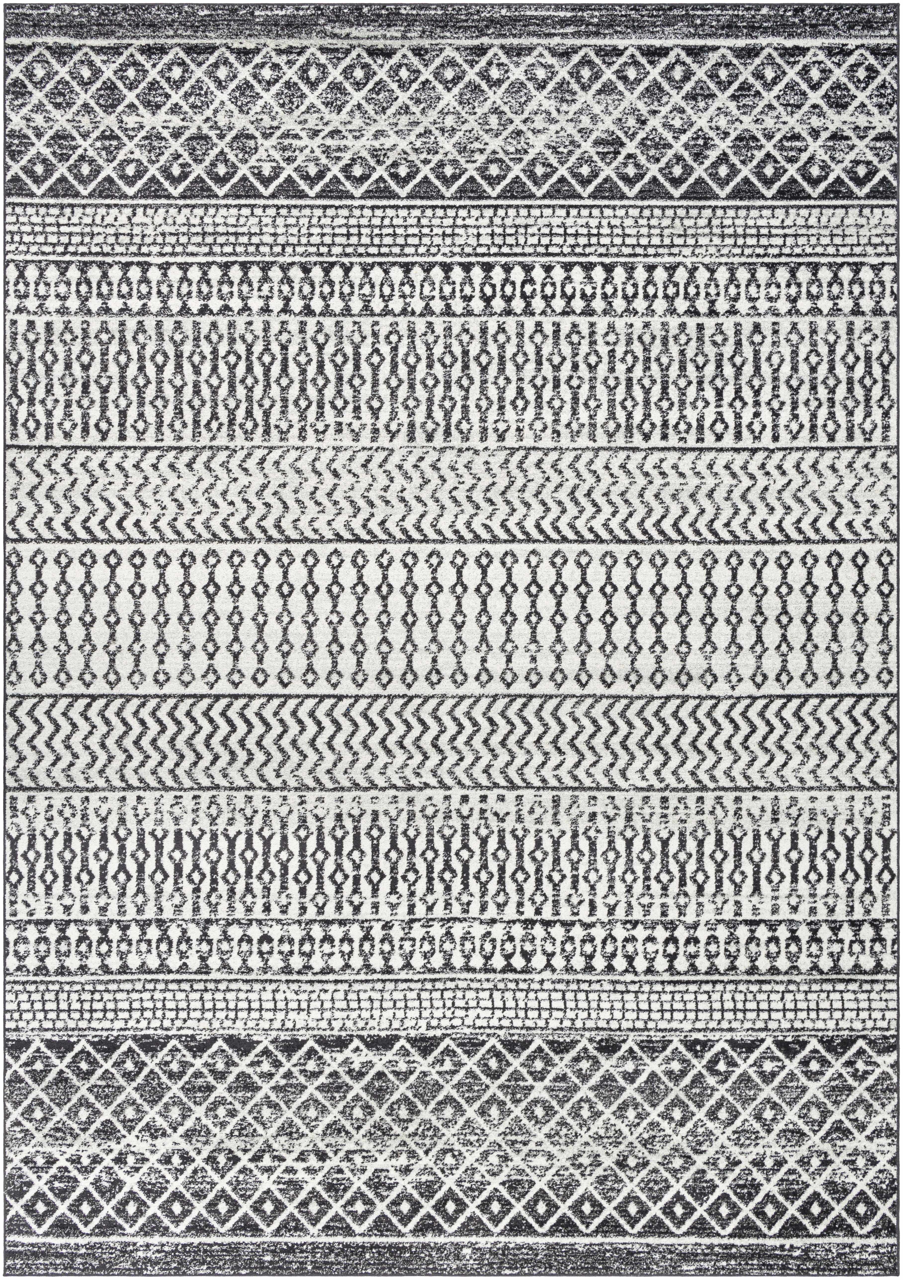 Belo Constantin Area Rug  Machine Woven, Black & White Design