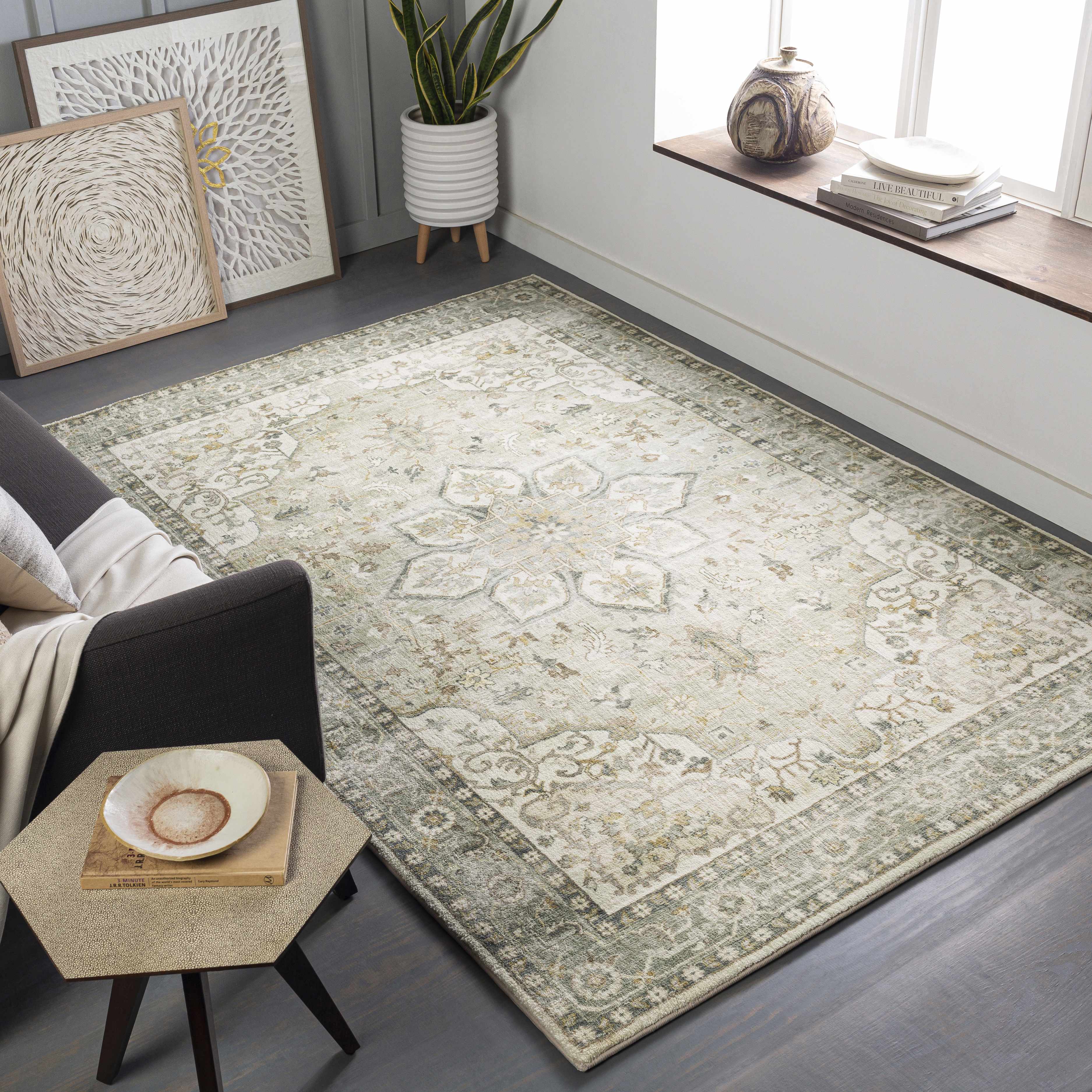 Cielo Area Rug  Traditional  Machine Woven  Medium Pile