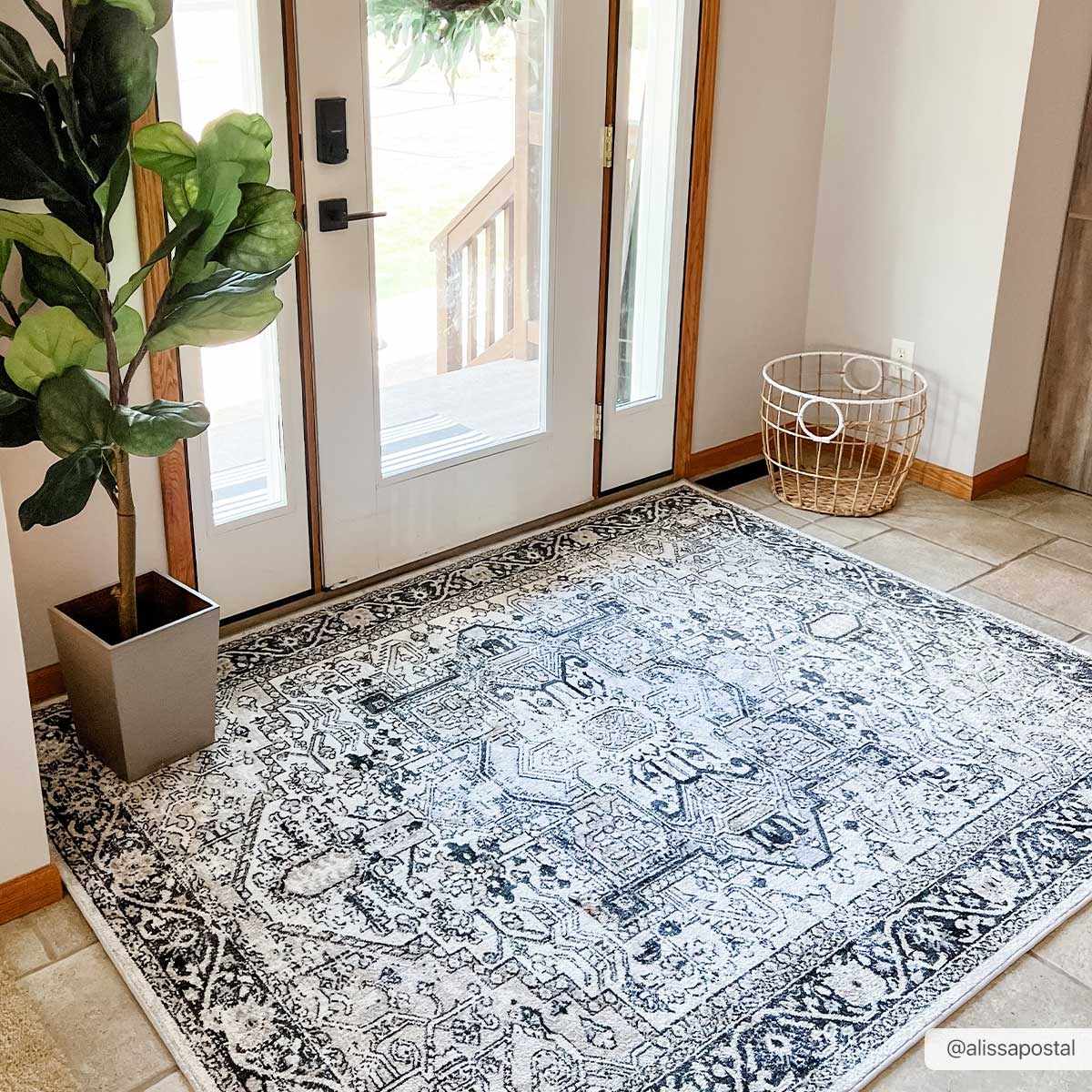 Cavara Area Rug  Washable  Traditional Style, Low Pile