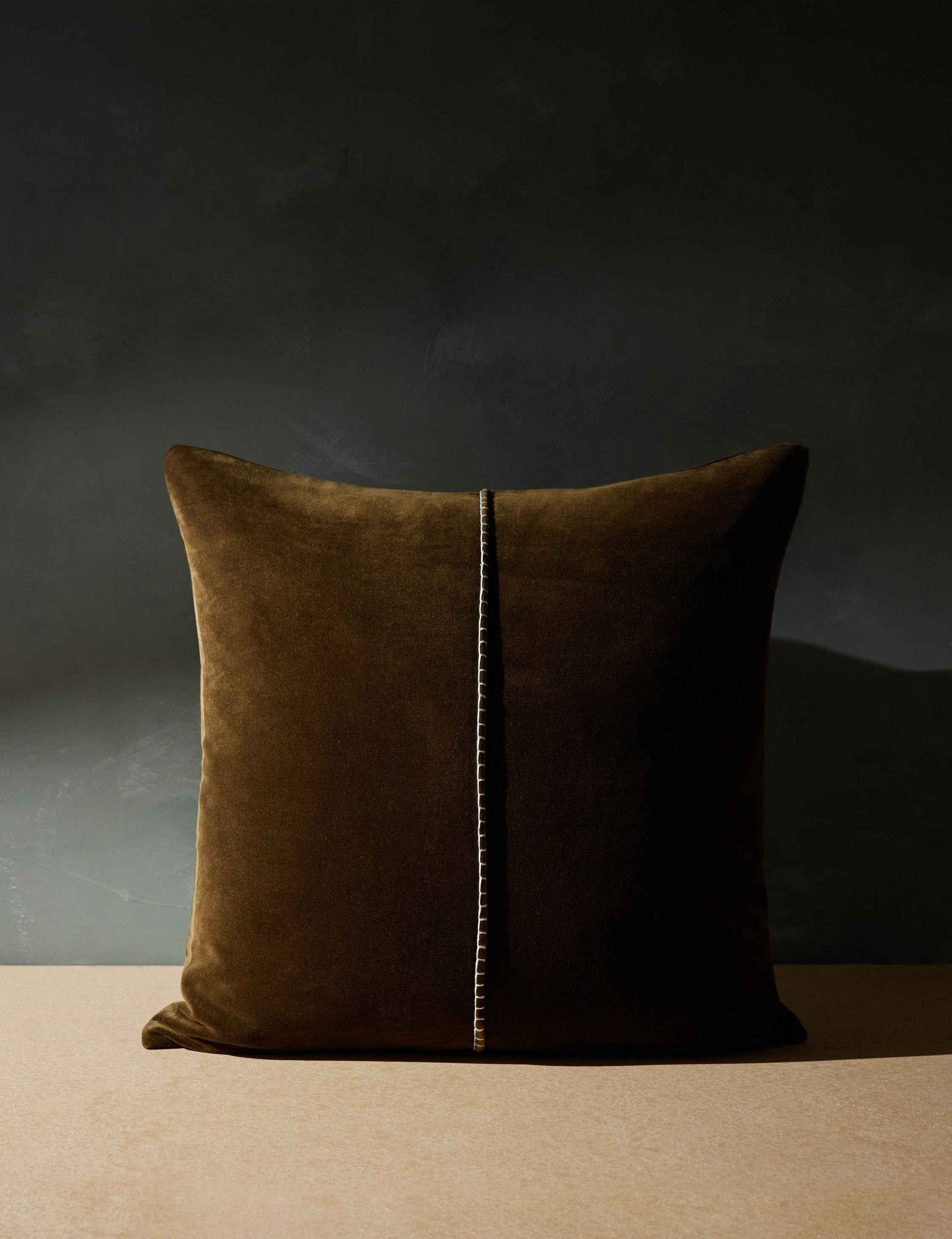 Caden Velvet Pillow | Luxe Texture, Whip Stitching Detail
