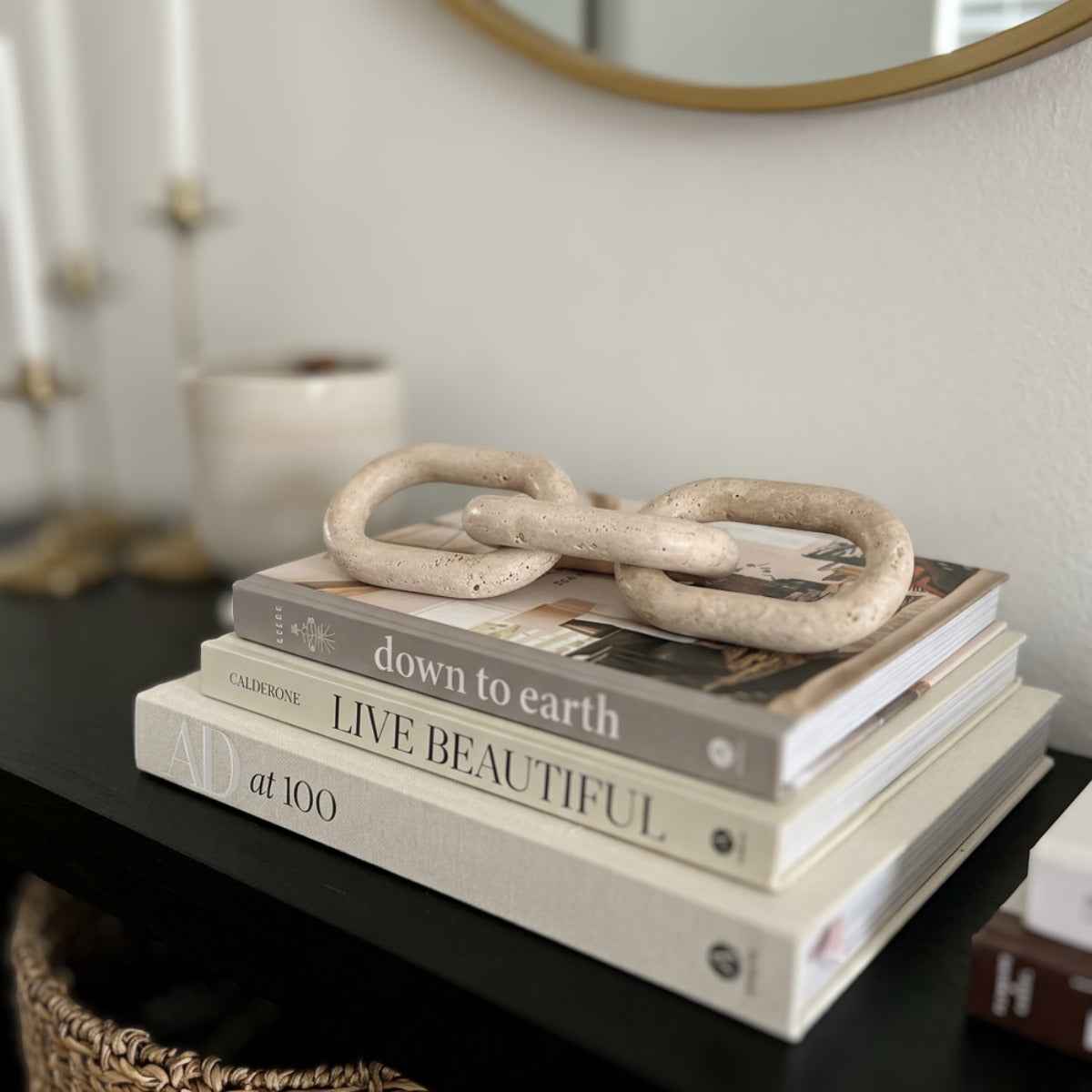 Bello Decorative Chain | Natural Travertine, Handmade Design