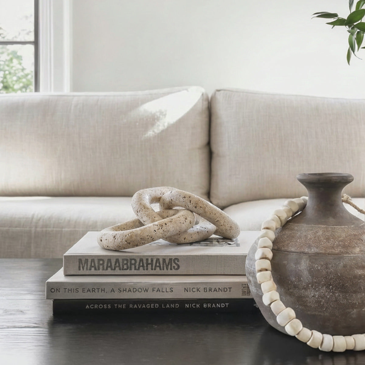 Bello Decorative Chain | Natural Travertine, Handmade Design