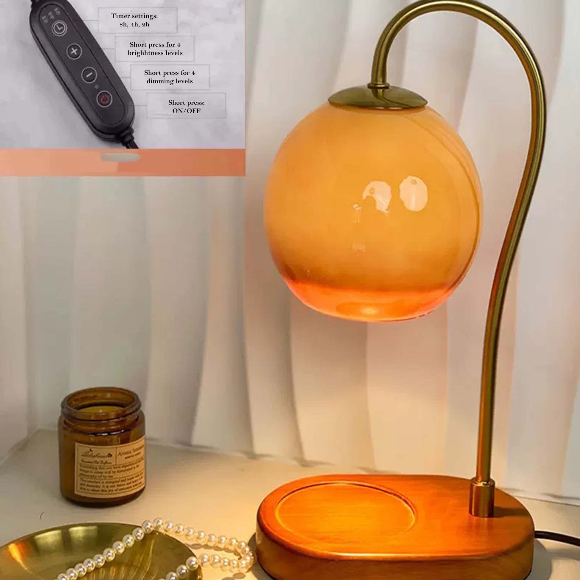Bela Candle Warmer Lamp | Adjustable Brightness, Flameless Design