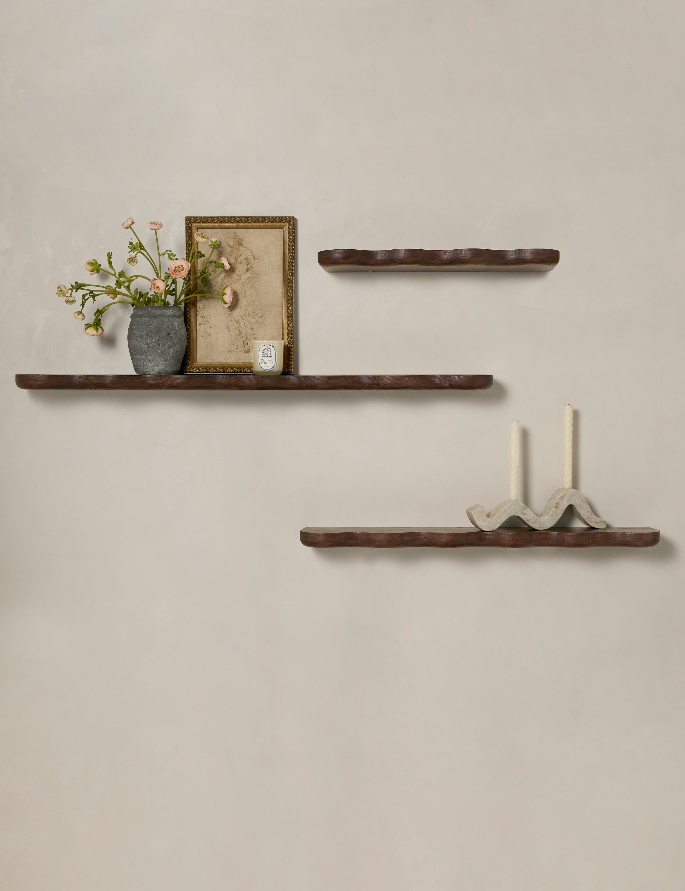 Cario Wall Shelf | Sculptural Solid Oak Design