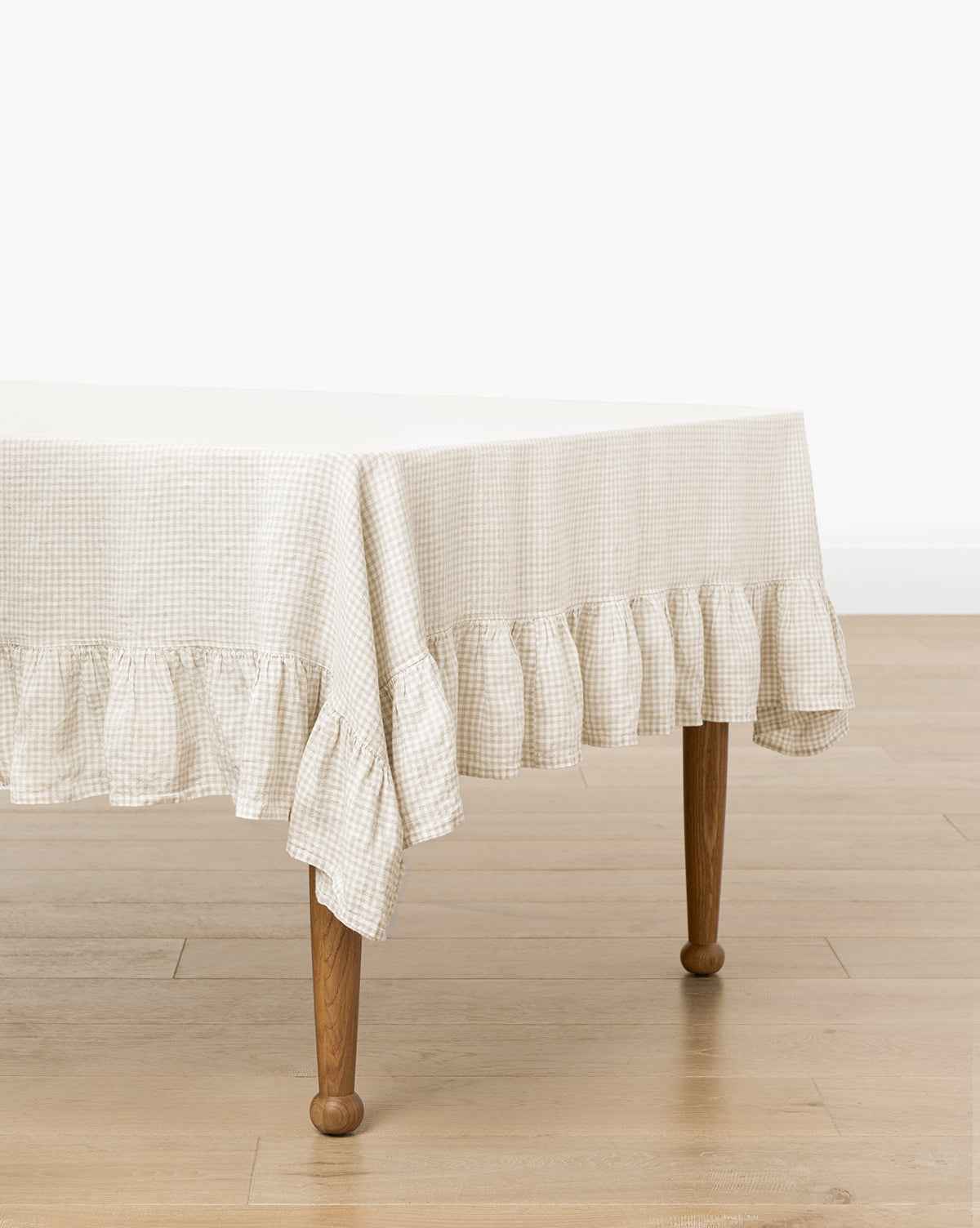 Cielo Tablecloth Linen Ruffle Design  Natural Texture