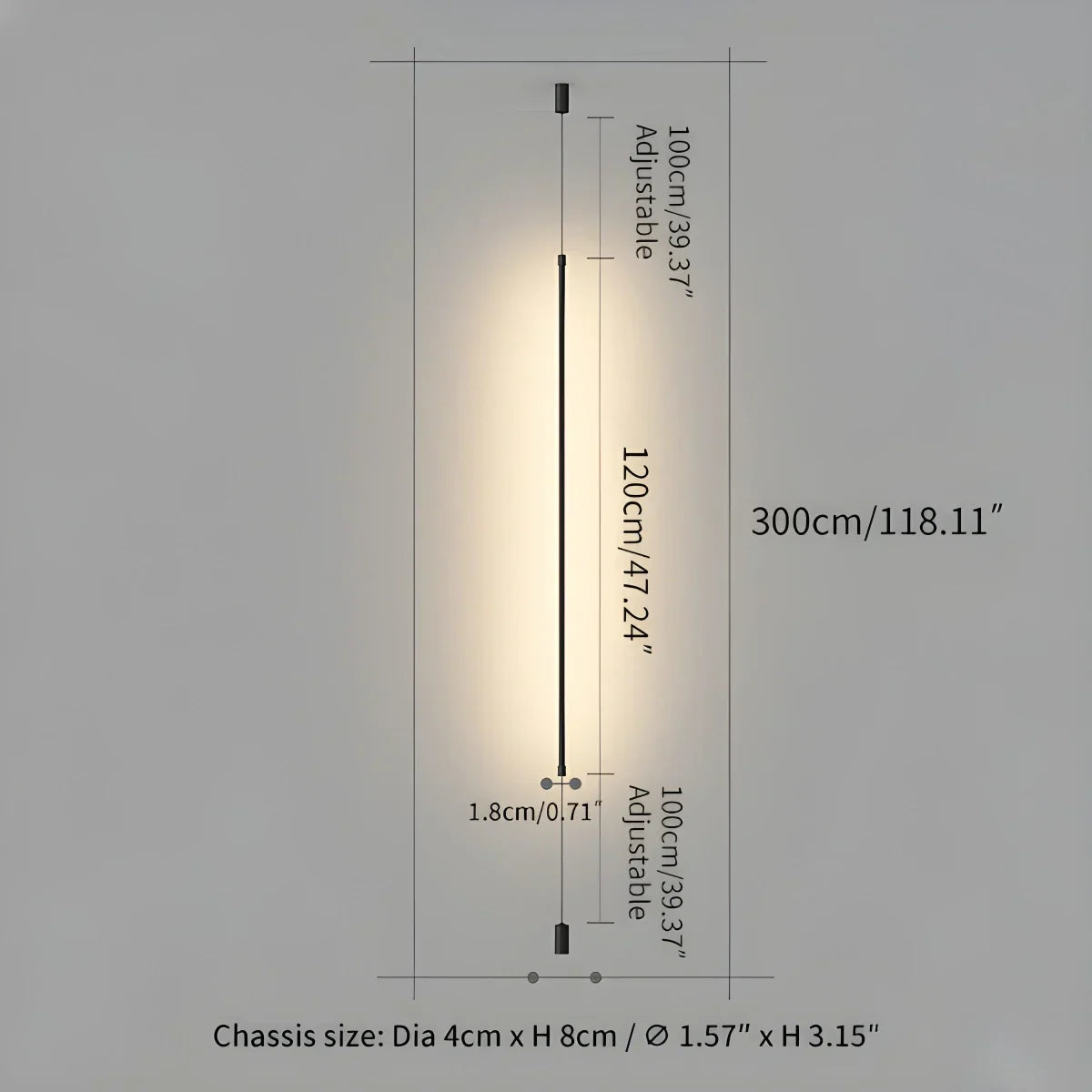 Bello Vloer Tot Plafond Lamp | Slank Design, Ingebouwde LED Verlichting