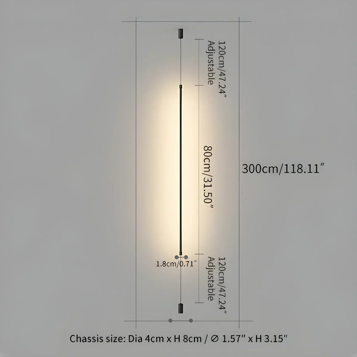 Bello Vloer Tot Plafond Lamp | Slank Design, Ingebouwde LED Verlichting