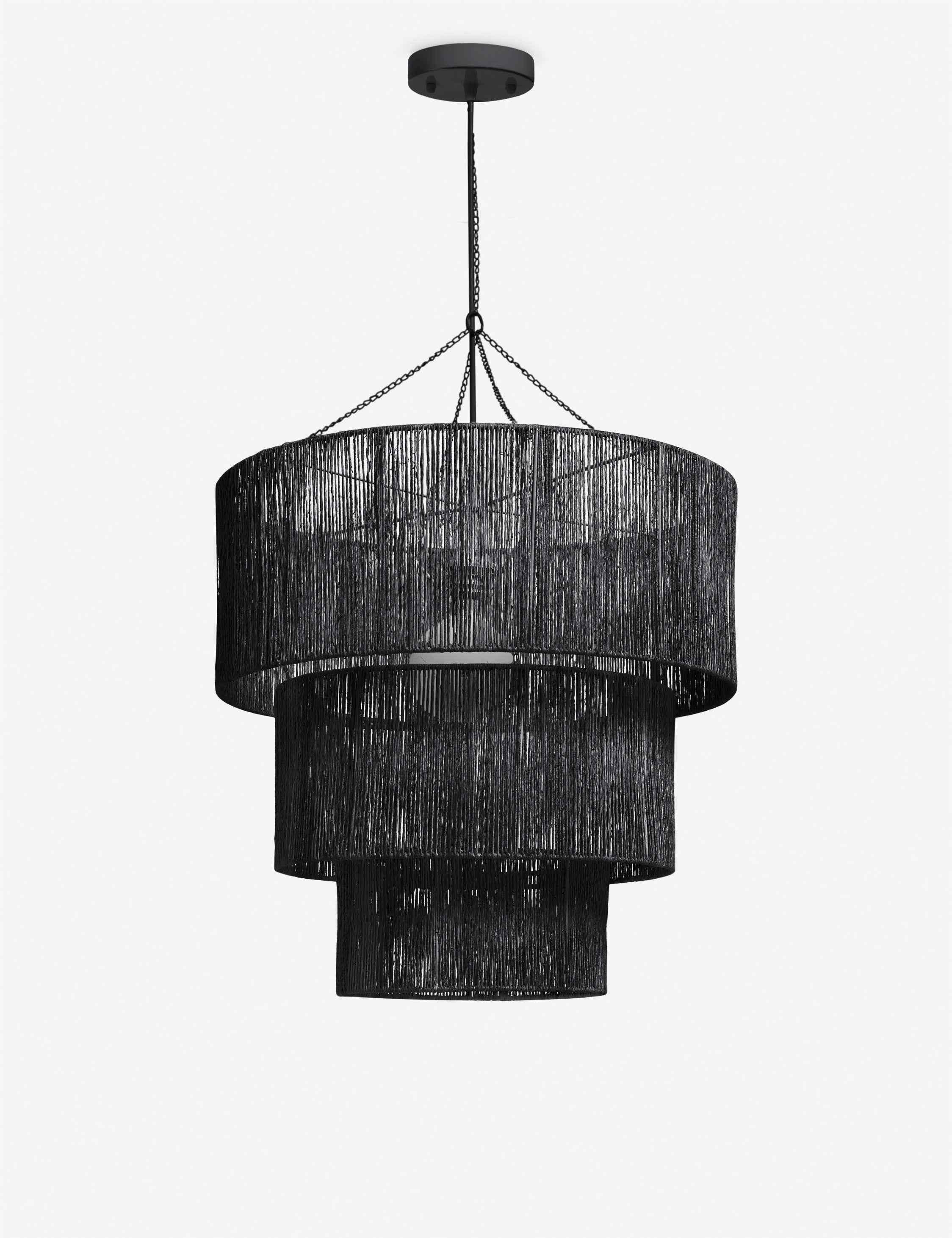 Cielo Chandelier | Jute-Wrapped, Black Finish