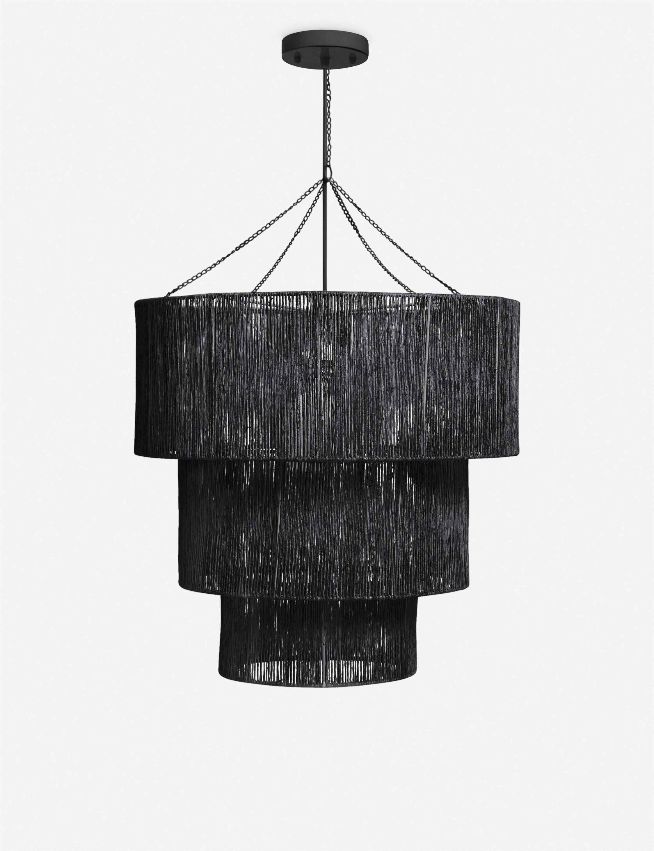 Cielo Chandelier | Jute-Wrapped, Black Finish