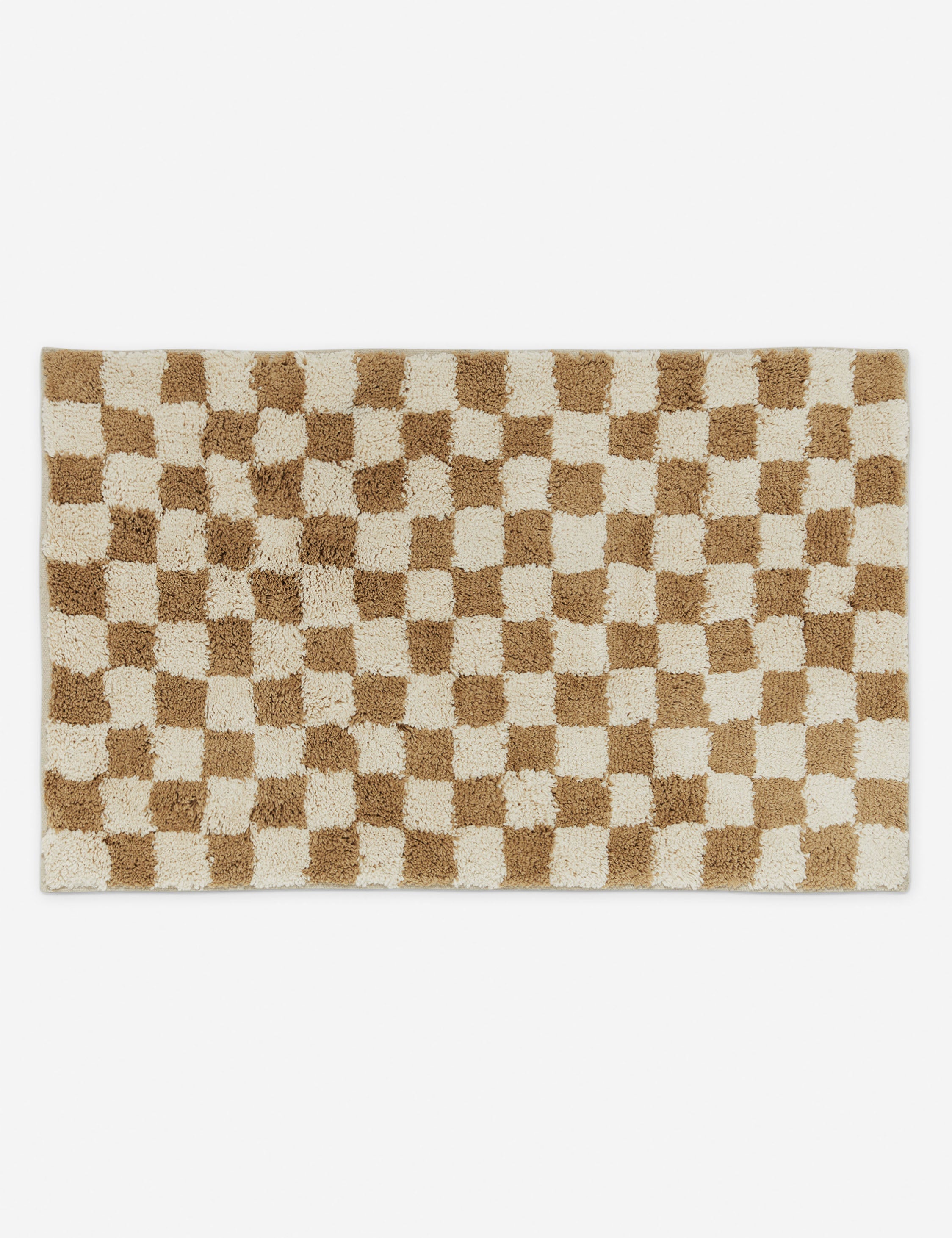 Brix Checkerboard Bath Mat | Two-Tone, Hand-Drawn Pattern