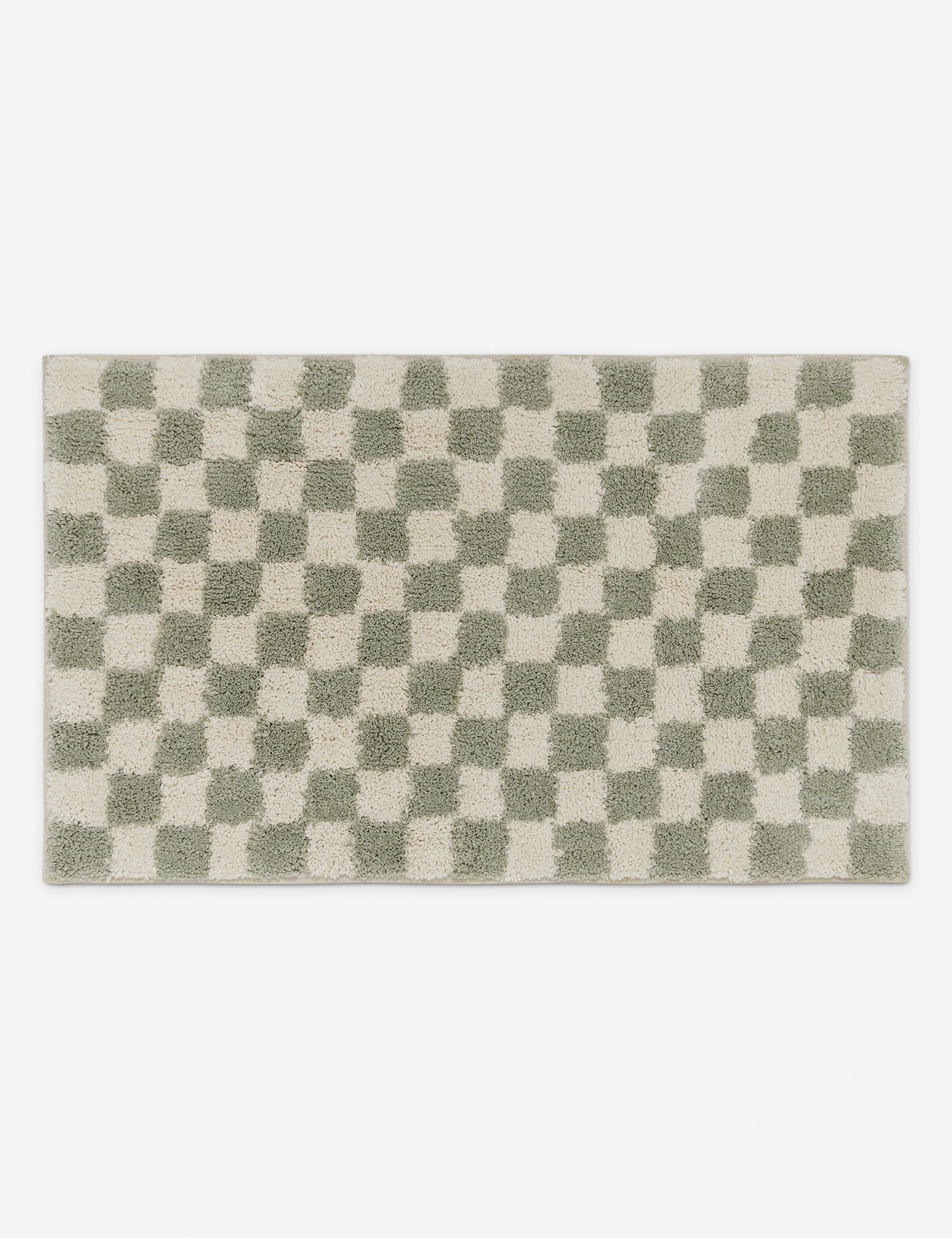 Brix Checkerboard Bath Mat | Two-Tone, Hand-Drawn Pattern