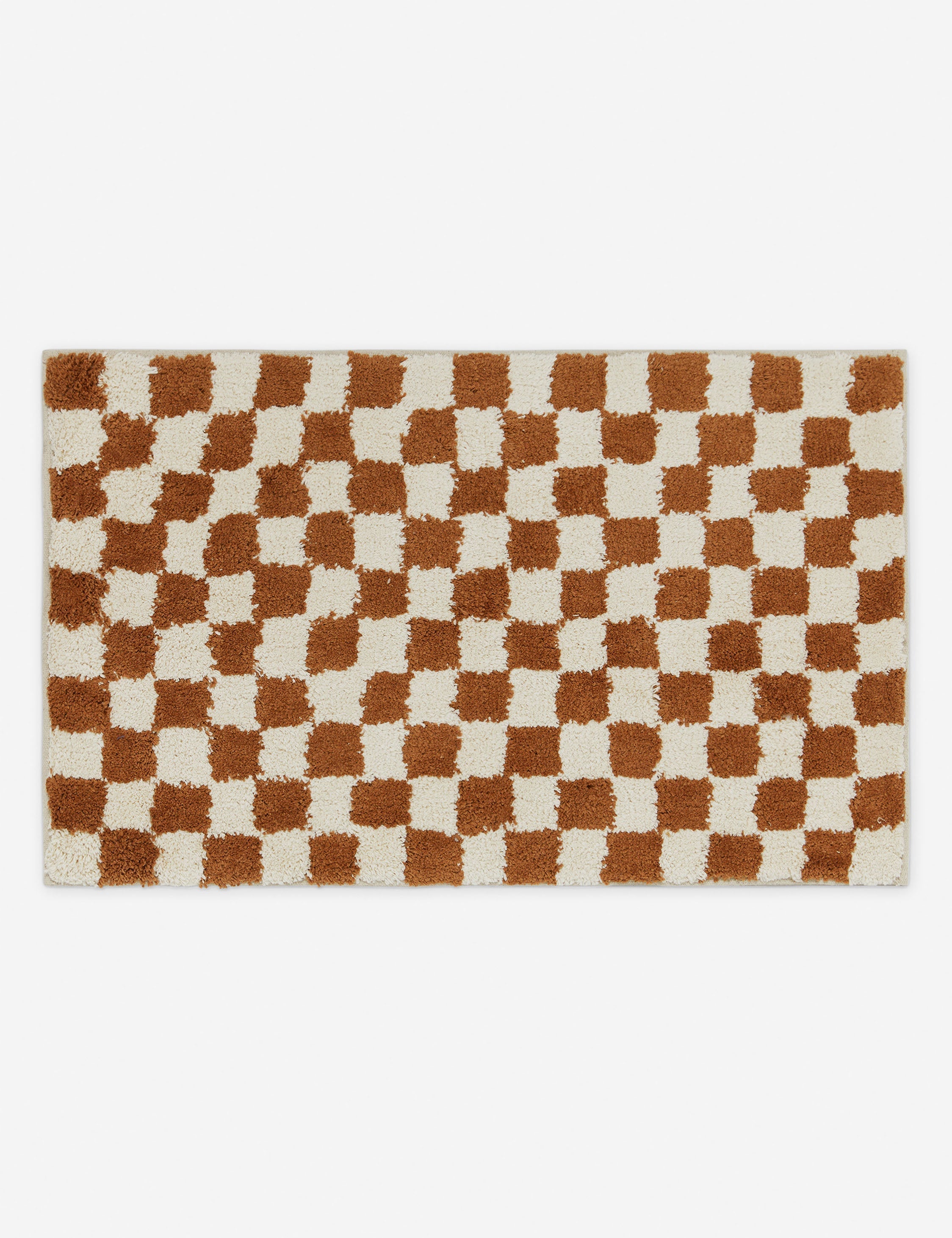 Bello Checkerboard Bath Mat | Two-Tone Hand-Drawn Design