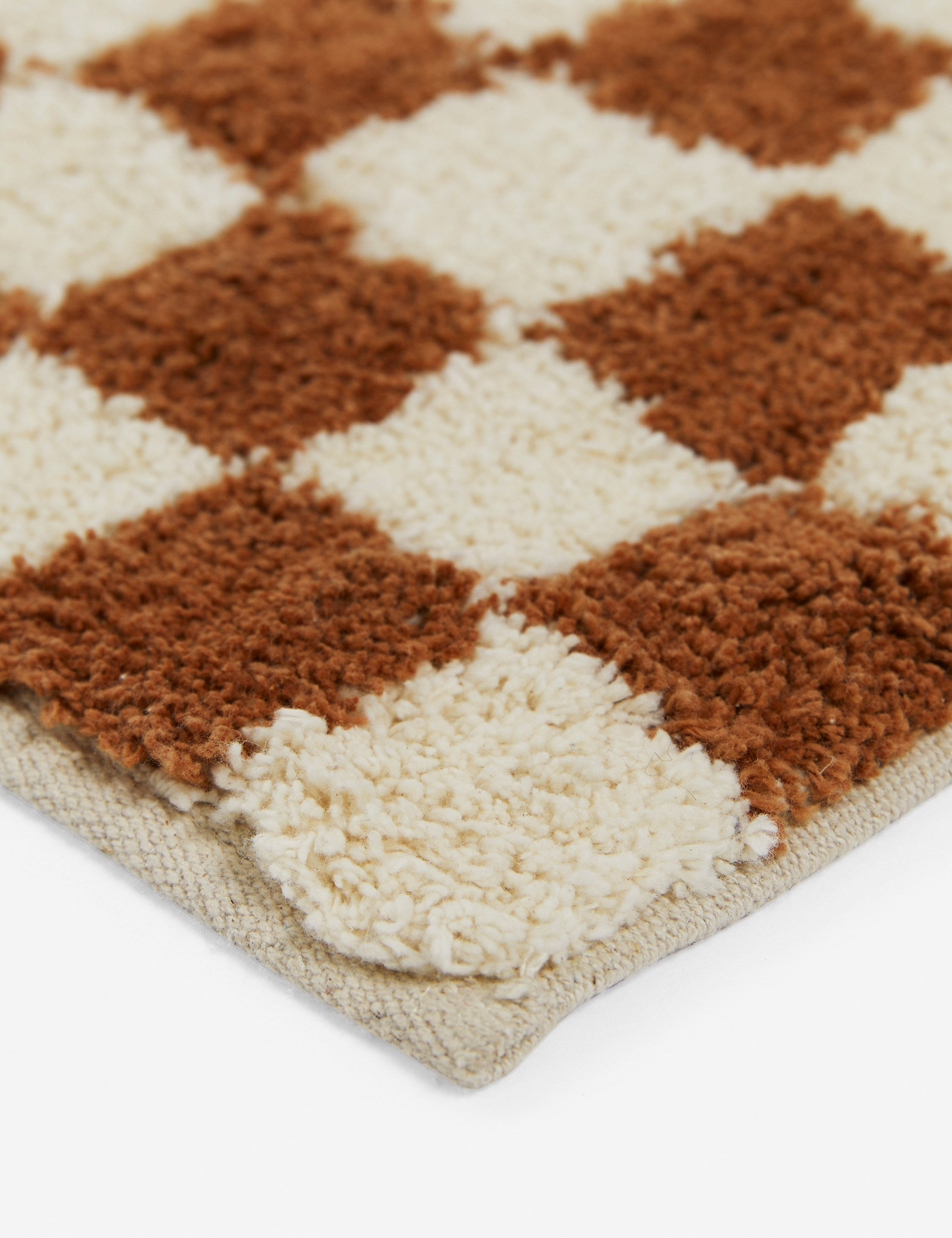 Brix Checkerboard Bath Mat | Two-Tone, Hand-Drawn Pattern