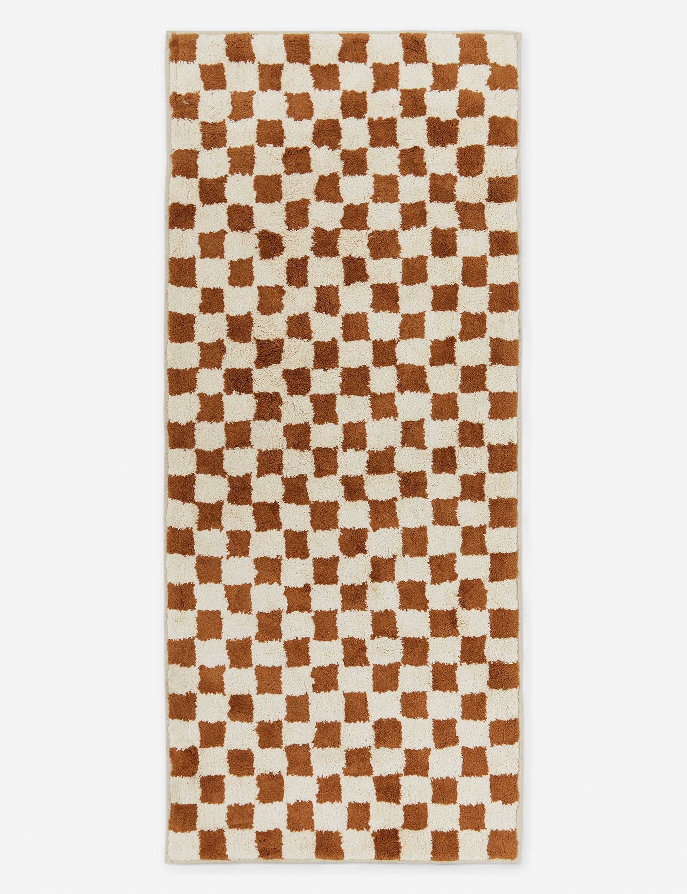 Brix Checkerboard Bath Mat | Two-Tone, Hand-Drawn Pattern