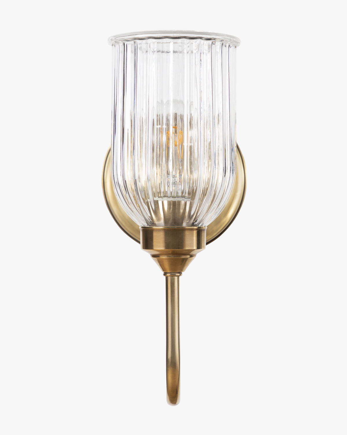 Cleo Sconce  Reeded Glass Shade  Burnished Bronze Arm