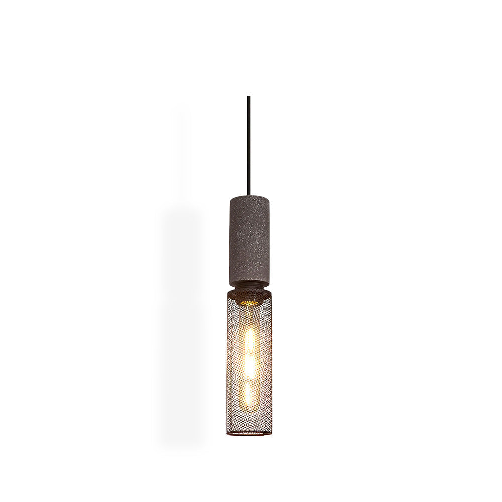 Brix Concrete Pendant Light | Industrial LED Hanging Lamp