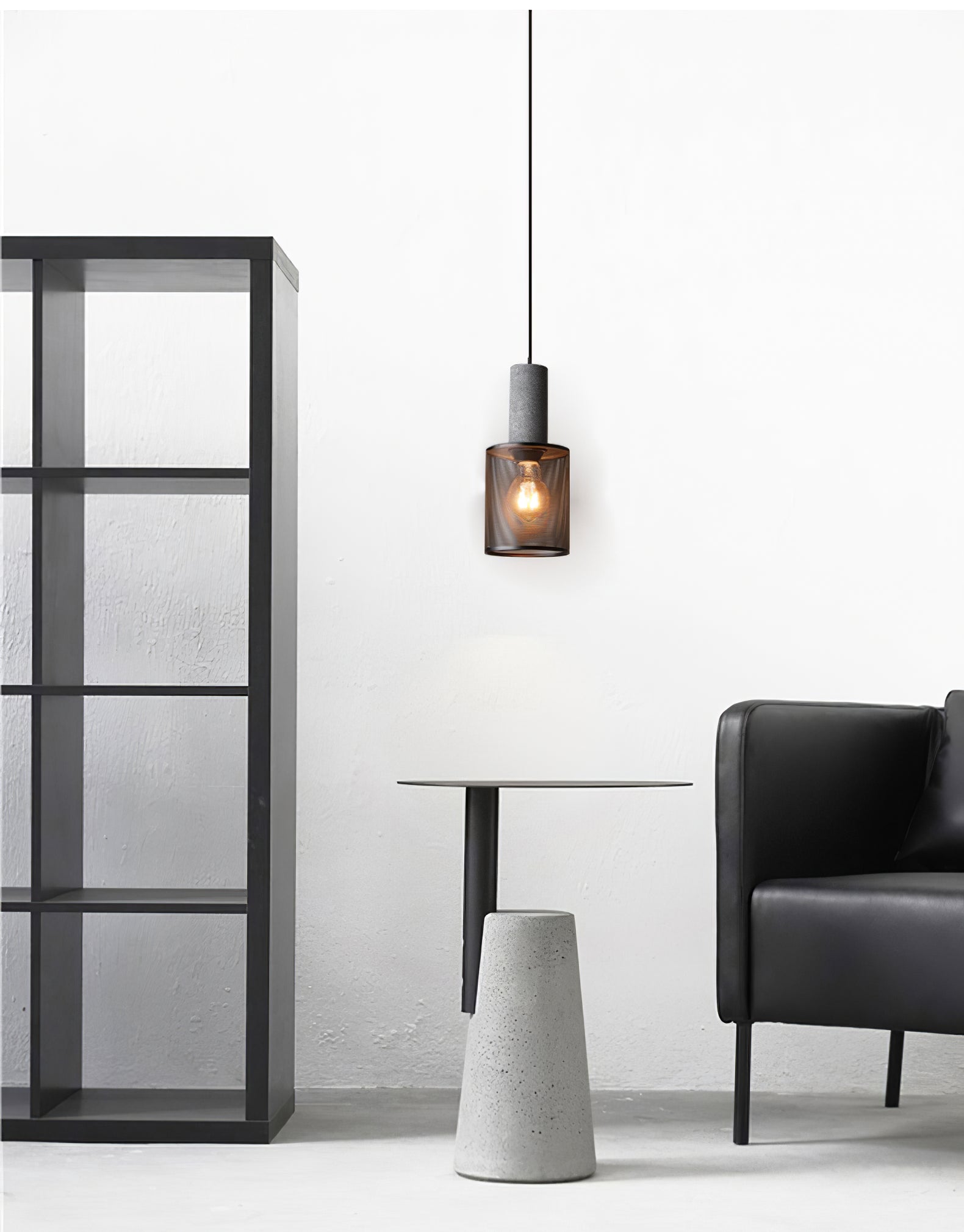 Brix Concrete Pendant Light | Industrial LED Hanging Lamp