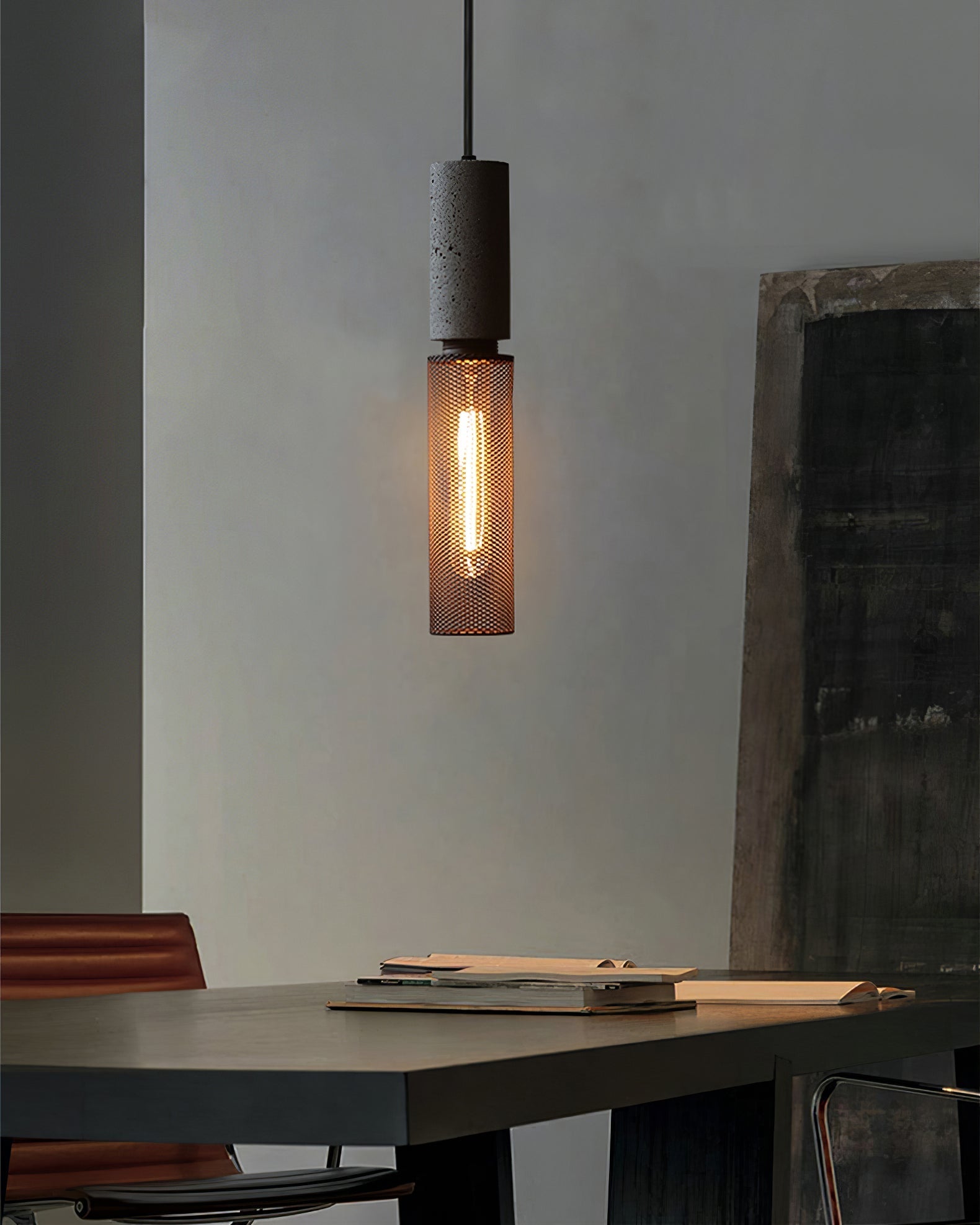 Brix Concrete Pendant Light | Industrial LED Hanging Lamp