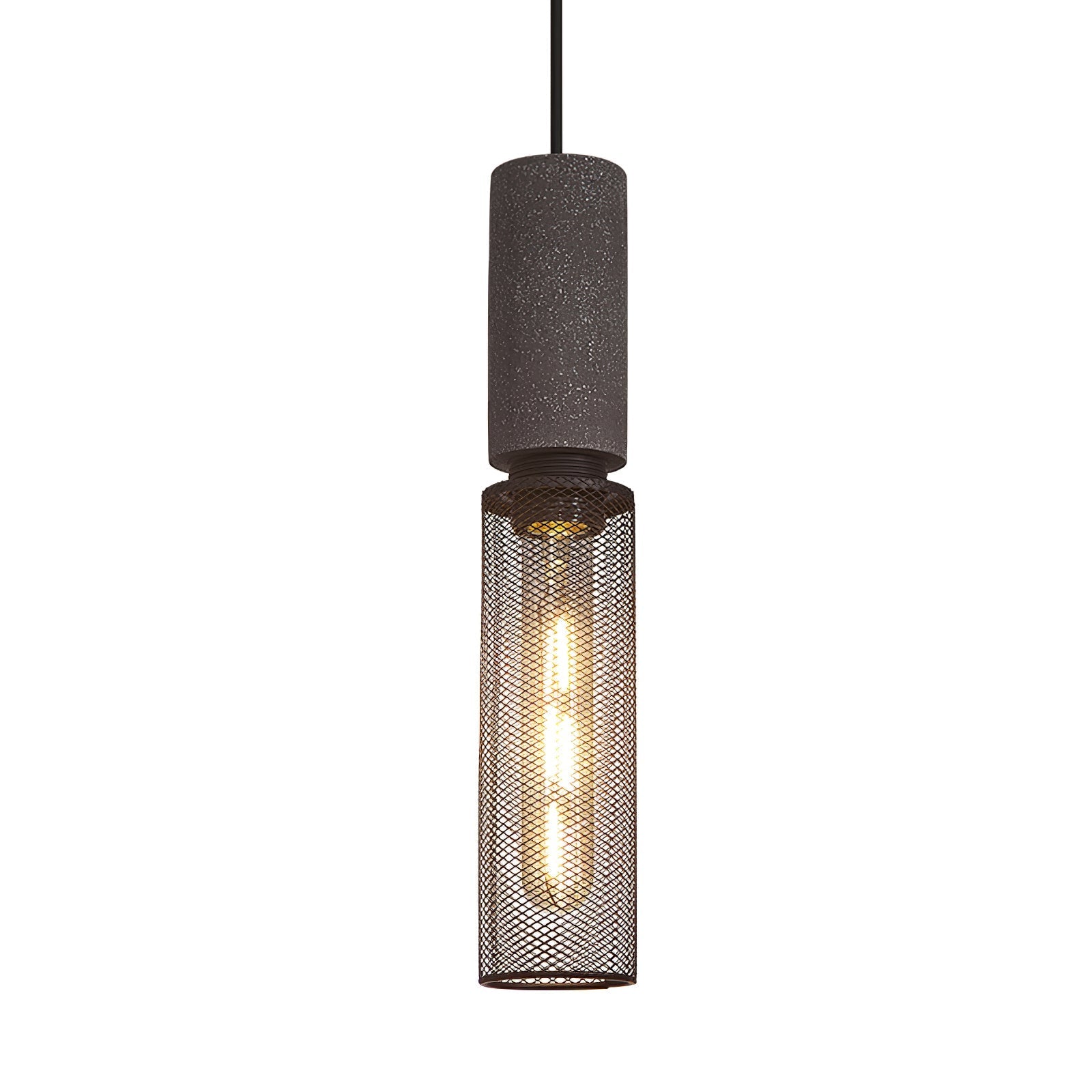 Brix Concrete Pendant Light | Industrial LED Hanging Lamp