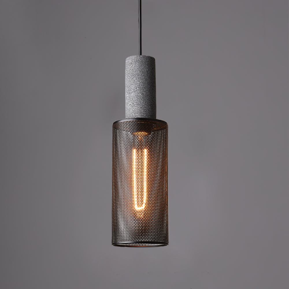 Brix Concrete Pendant Light | Industrial LED Hanging Lamp