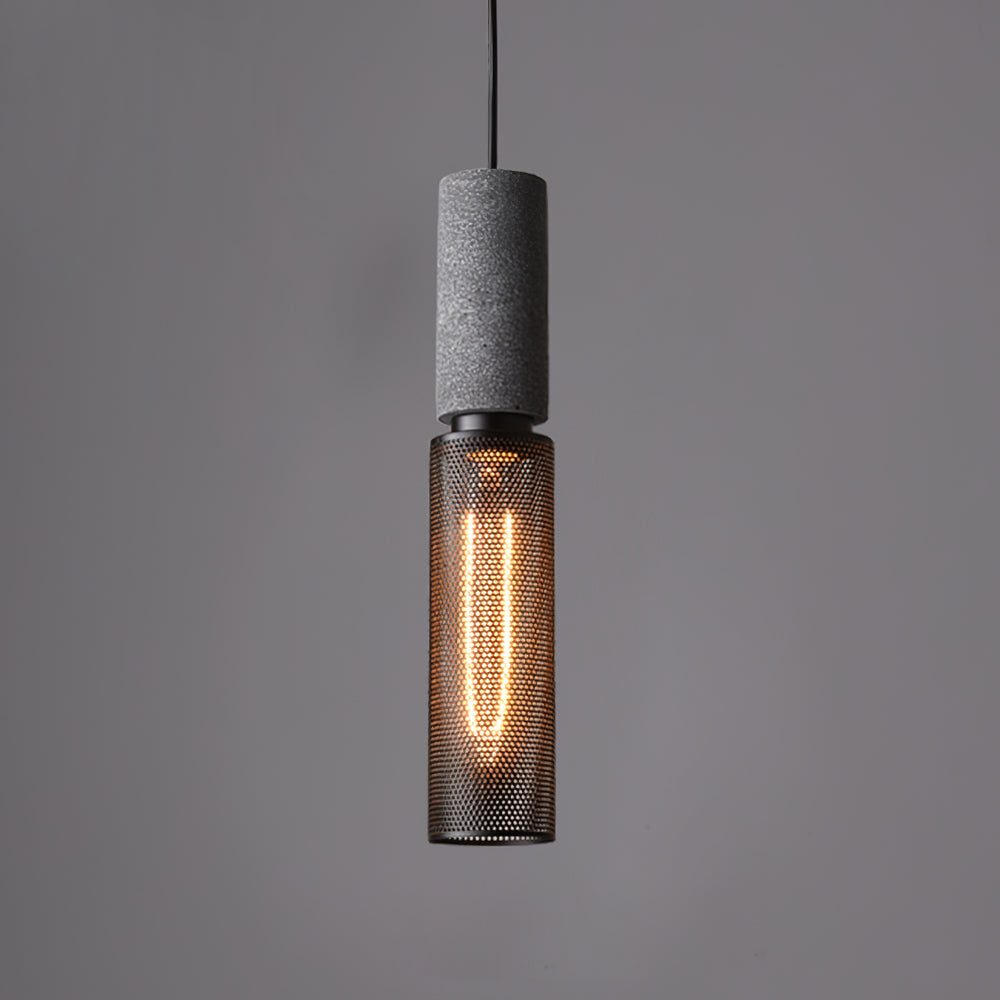 Brix Concrete Pendant Light | Industrial LED Hanging Lamp