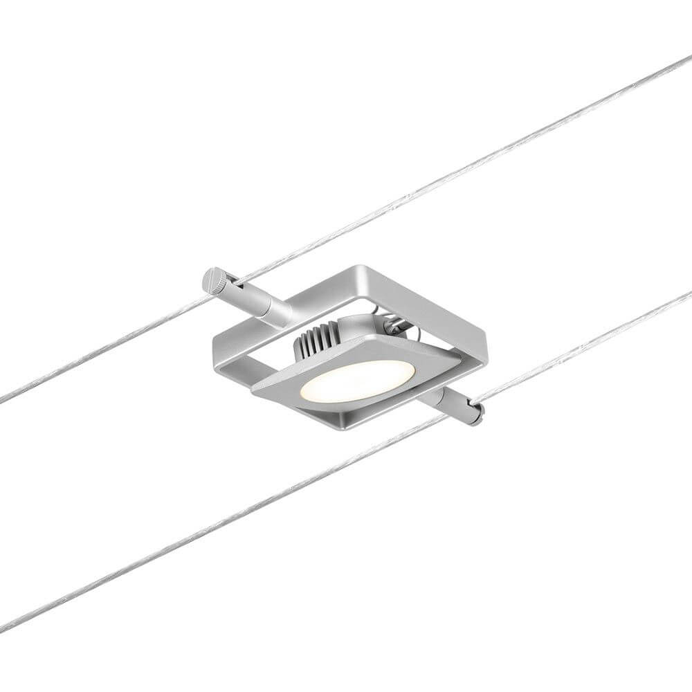 Cielo LED Cable System | Chrome-Matt, 10m Length, Wall/Ceiling Mount