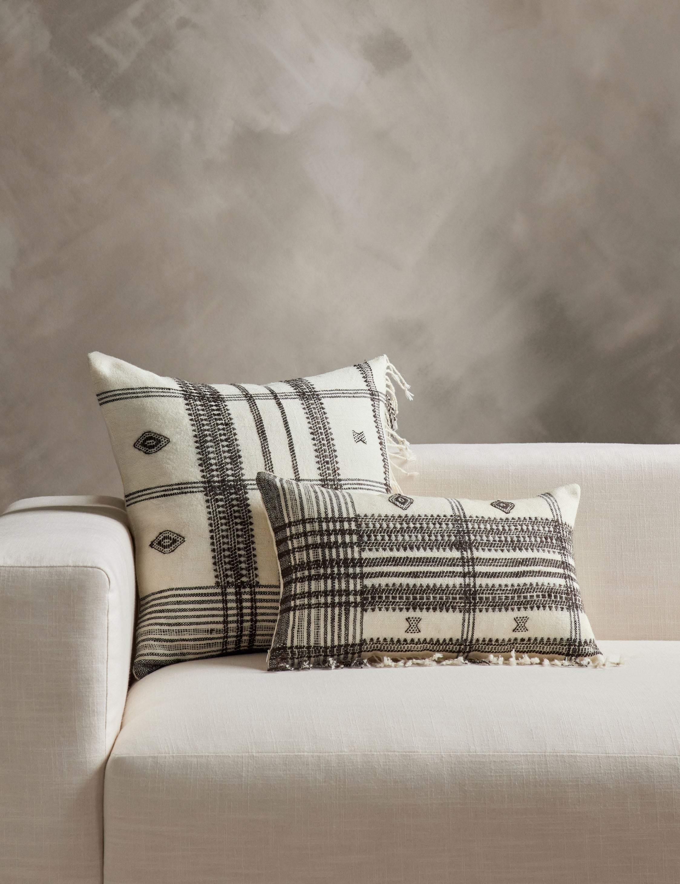 Kavi Throw Pillow | Hand Loomed Desi Wool, Geometric Patterns