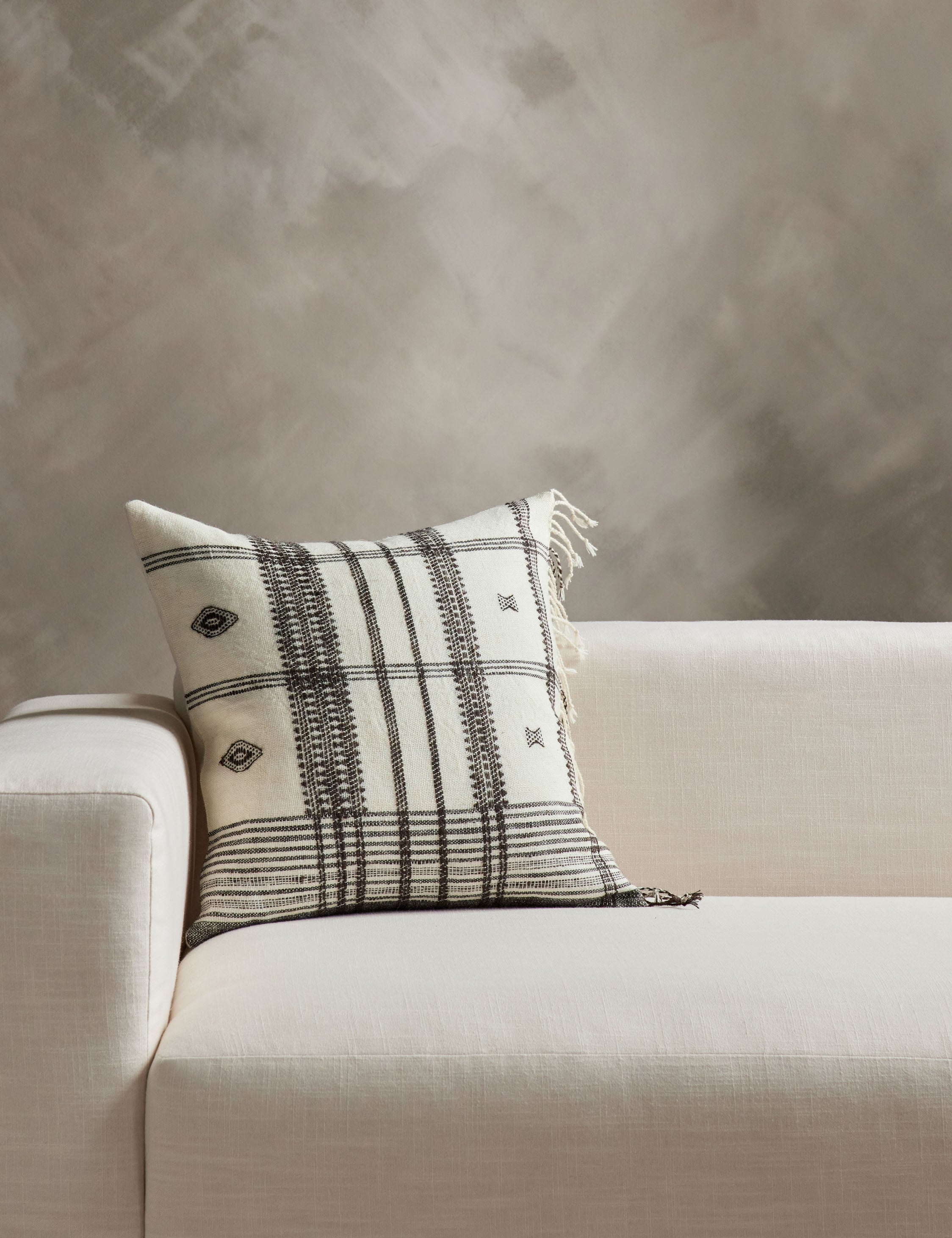 Kavi Throw Pillow | Hand Loomed Desi Wool, Geometric Patterns