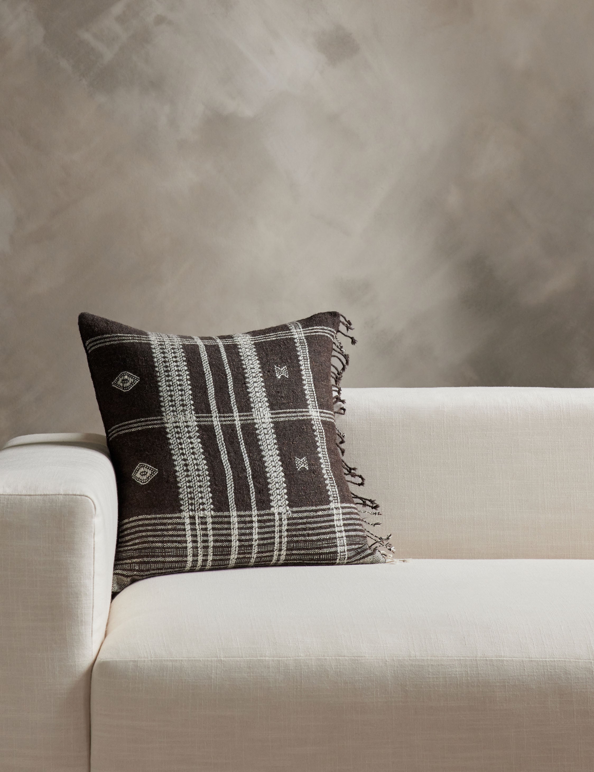 Kavi Throw Pillow | Hand Loomed Desi Wool, Geometric Patterns