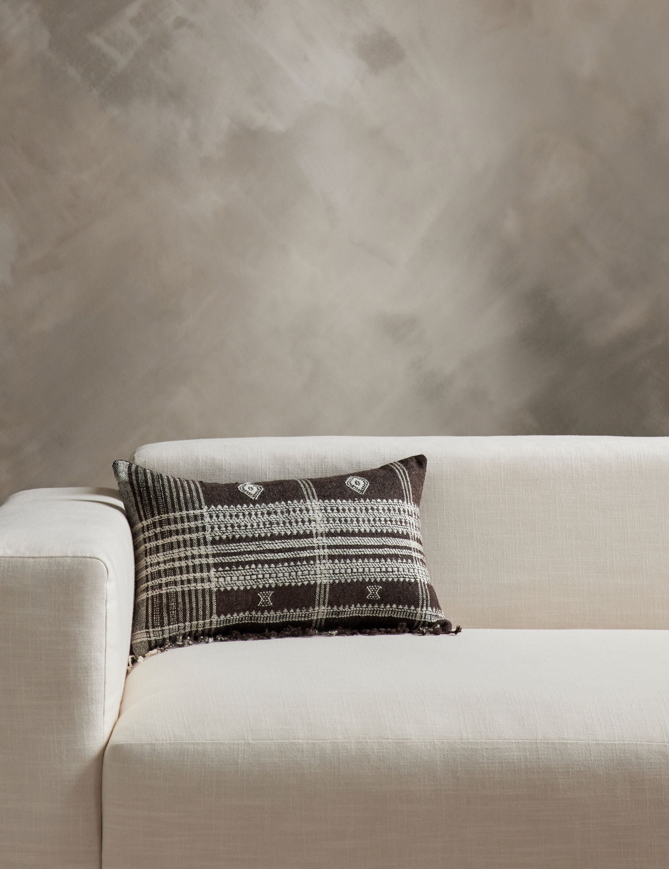 Kavi Throw Pillow | Hand Loomed Desi Wool, Geometric Patterns