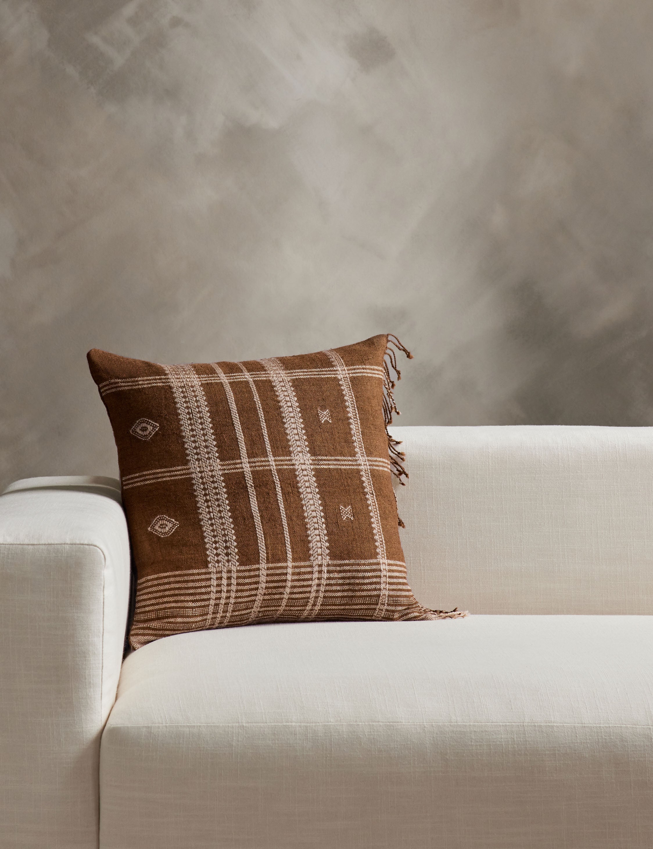 Kavi Throw Pillow | Hand Loomed Desi Wool, Geometric Patterns
