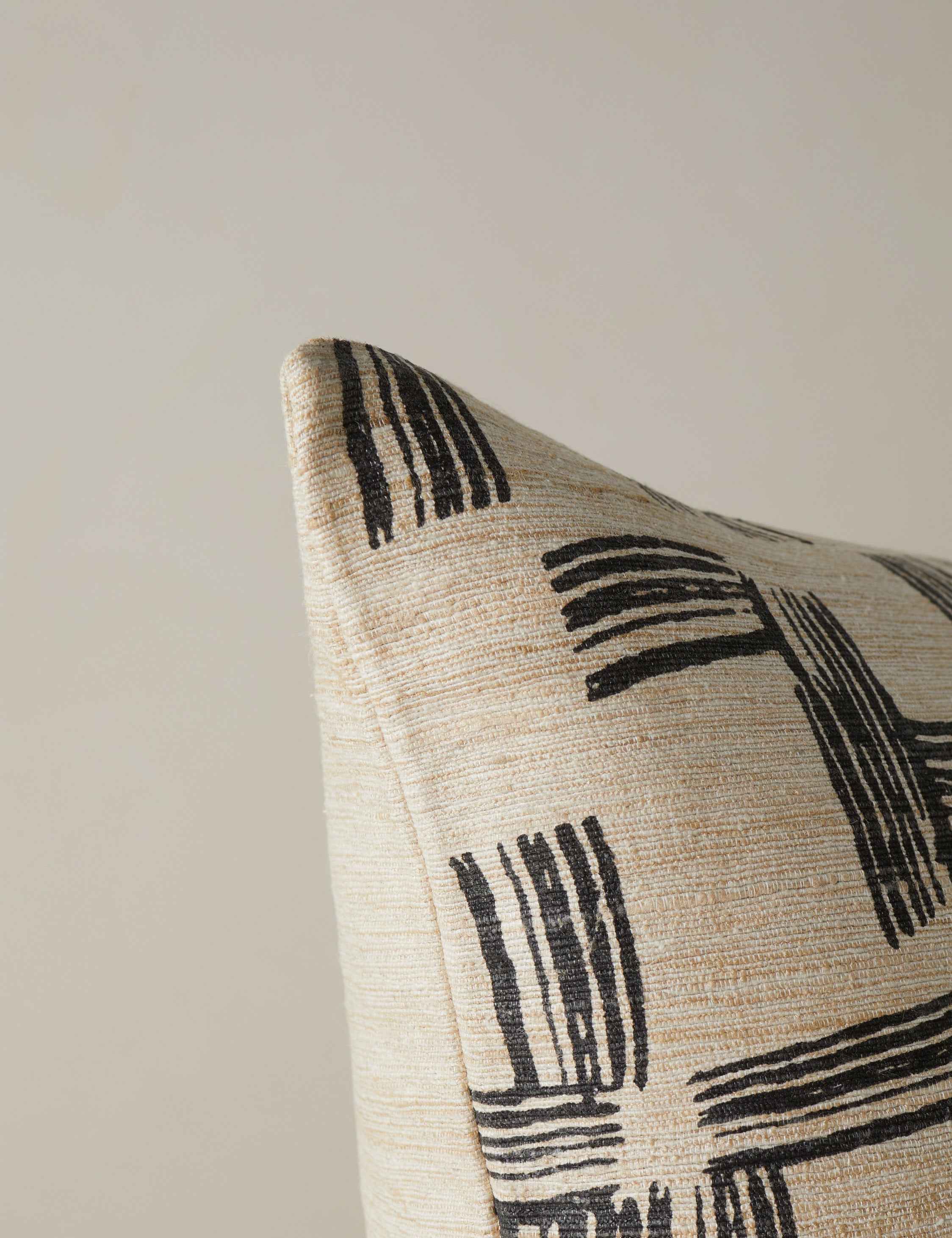 Crescendo Silk Pillow | Brushwork Cross Motif, Luxe Texture