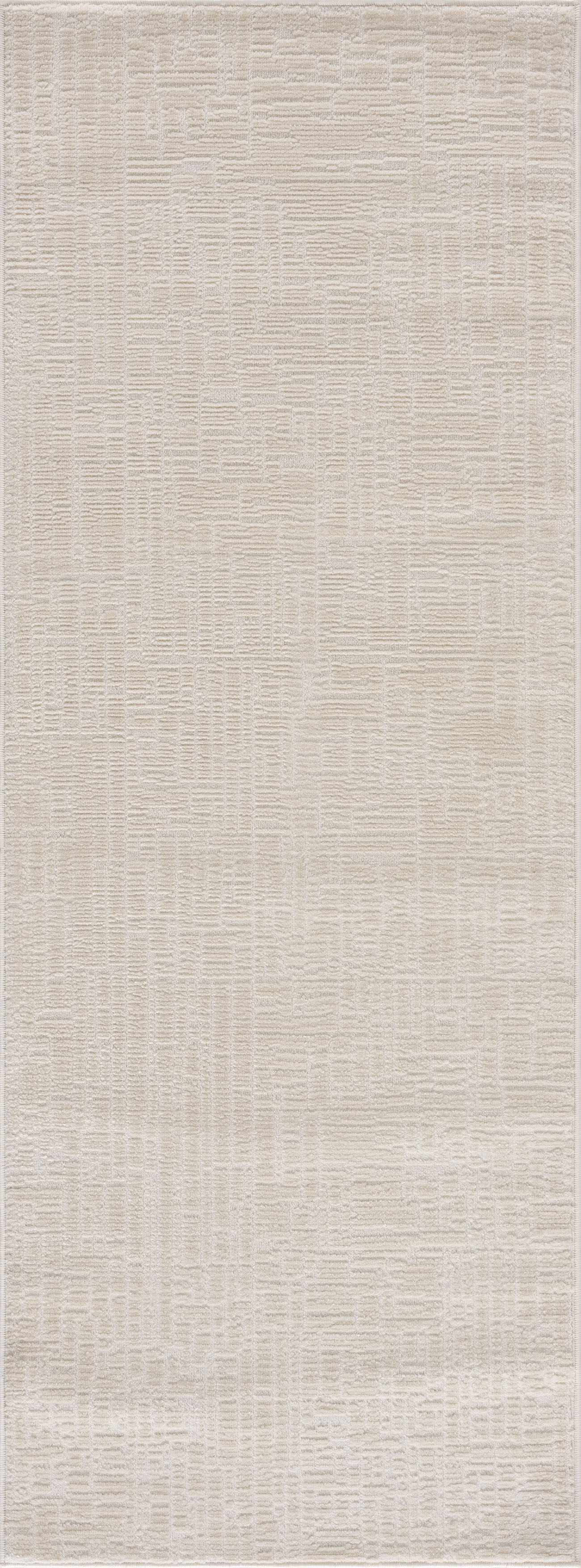 Luxe Leanna Area Rug  Machine Washable Polyester  Cream