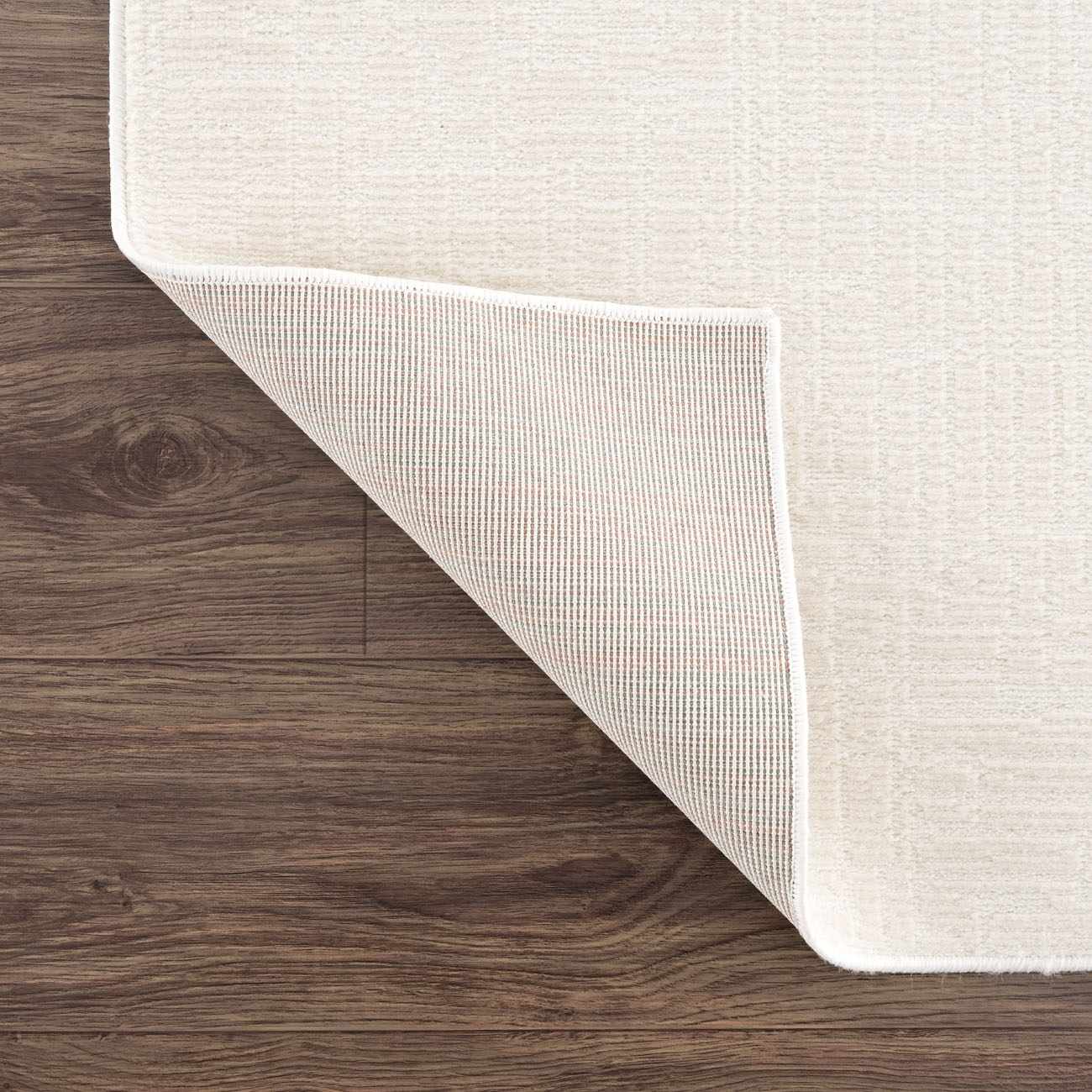 Luxe Leanna Area Rug  Machine Washable Polyester  Cream