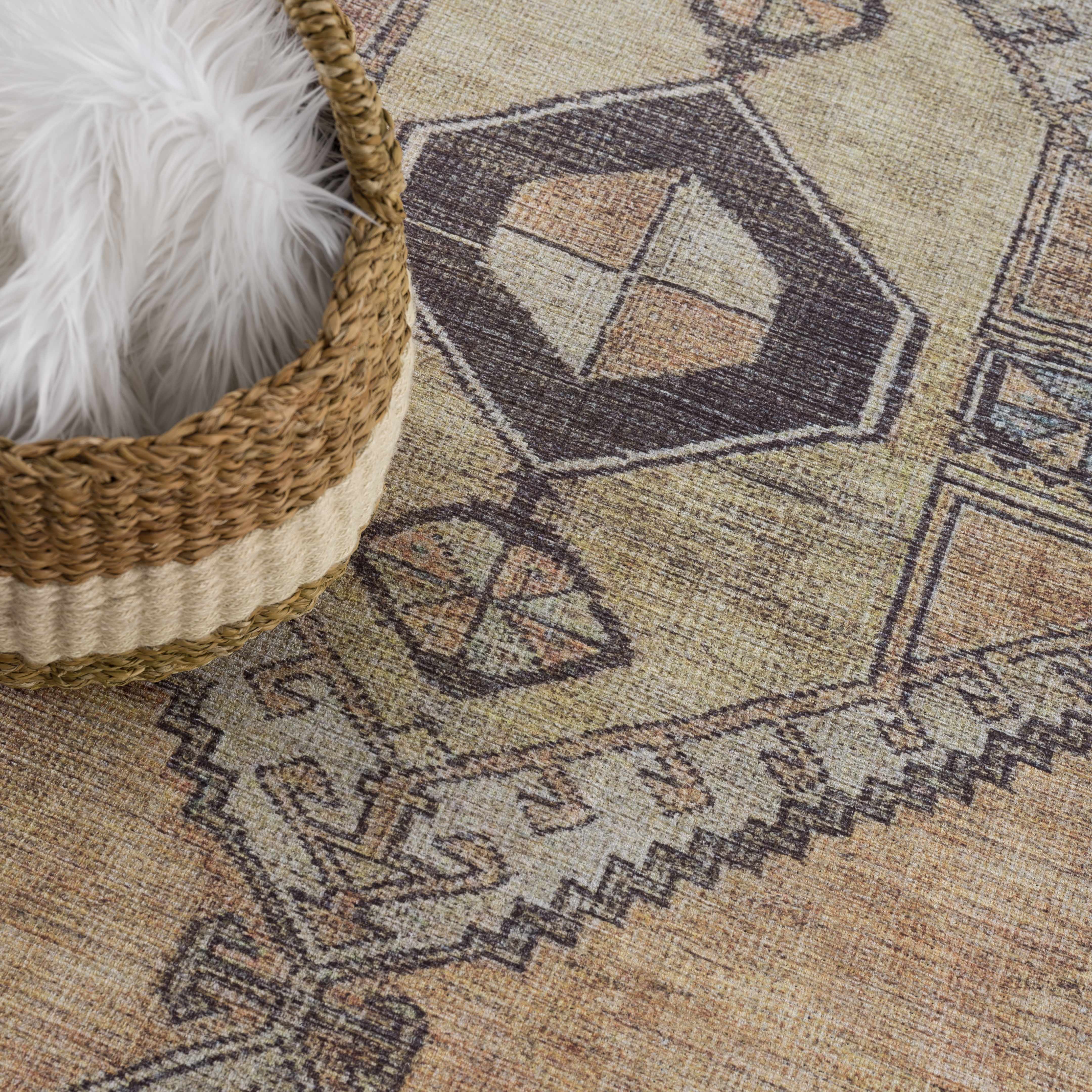 Mirella Area Rug  Machine Washable  Low Pile Chenille-Polyester