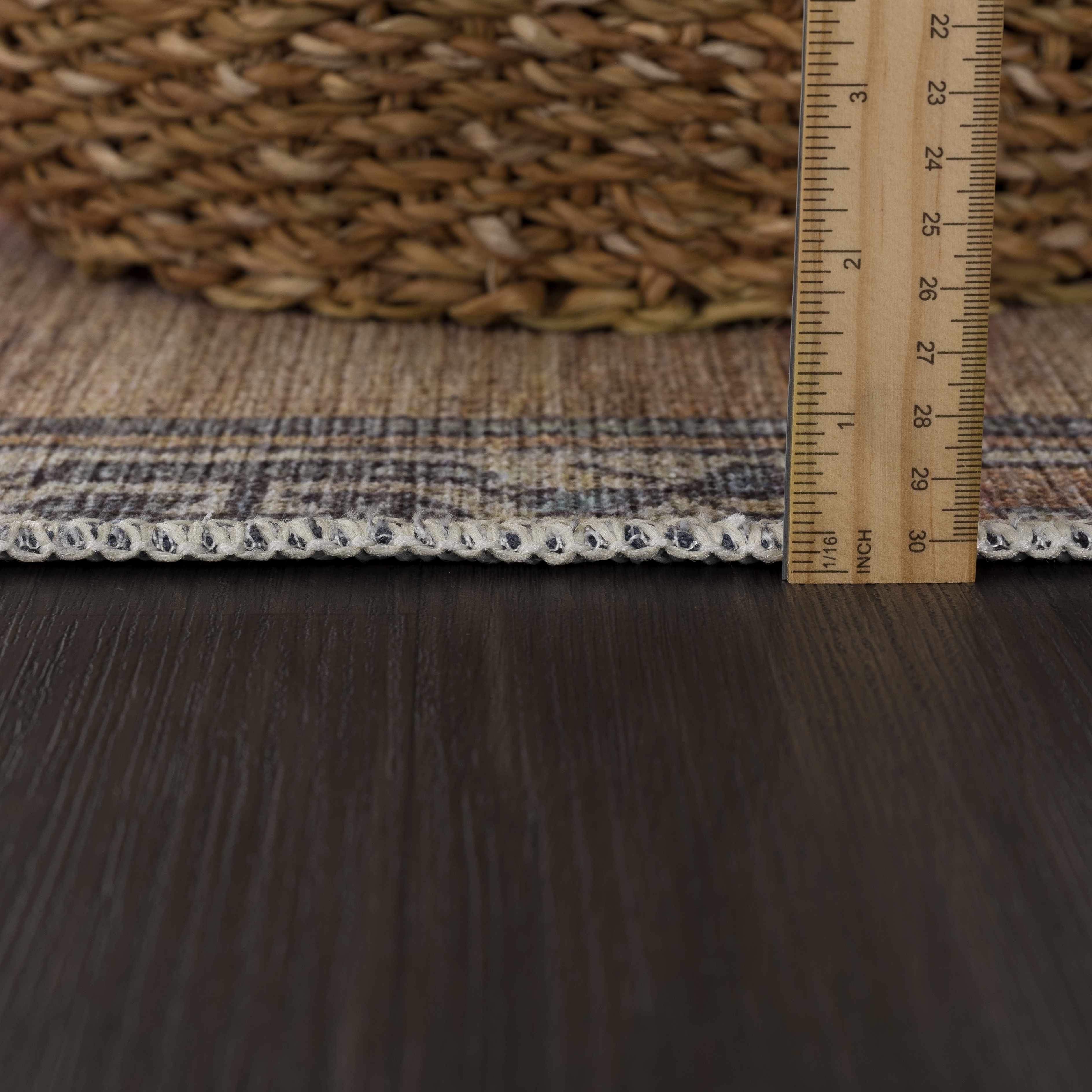 Mirella Area Rug  Machine Washable  Low Pile Chenille-Polyester