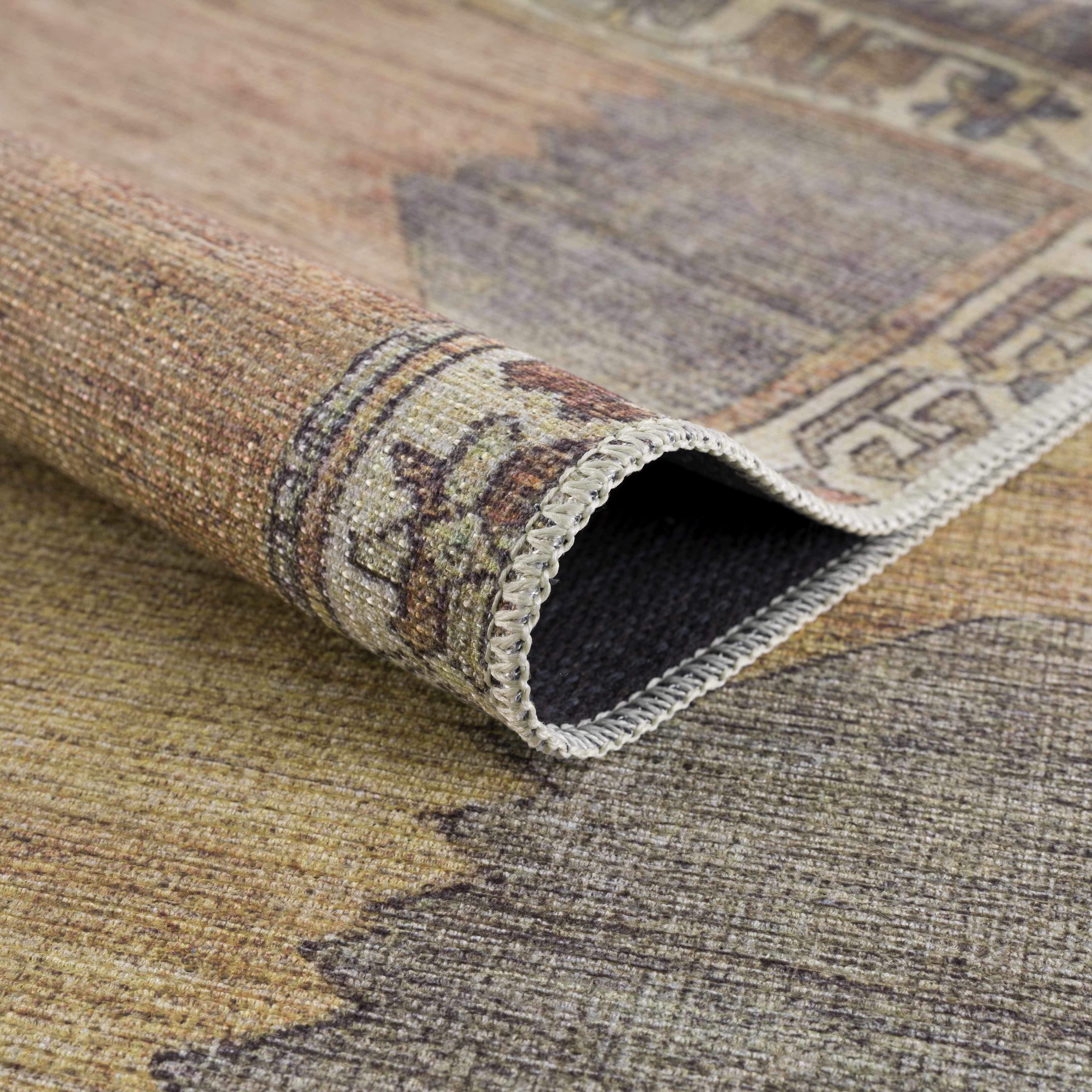Mirella Area Rug  Machine Washable  Low Pile Chenille-Polyester
